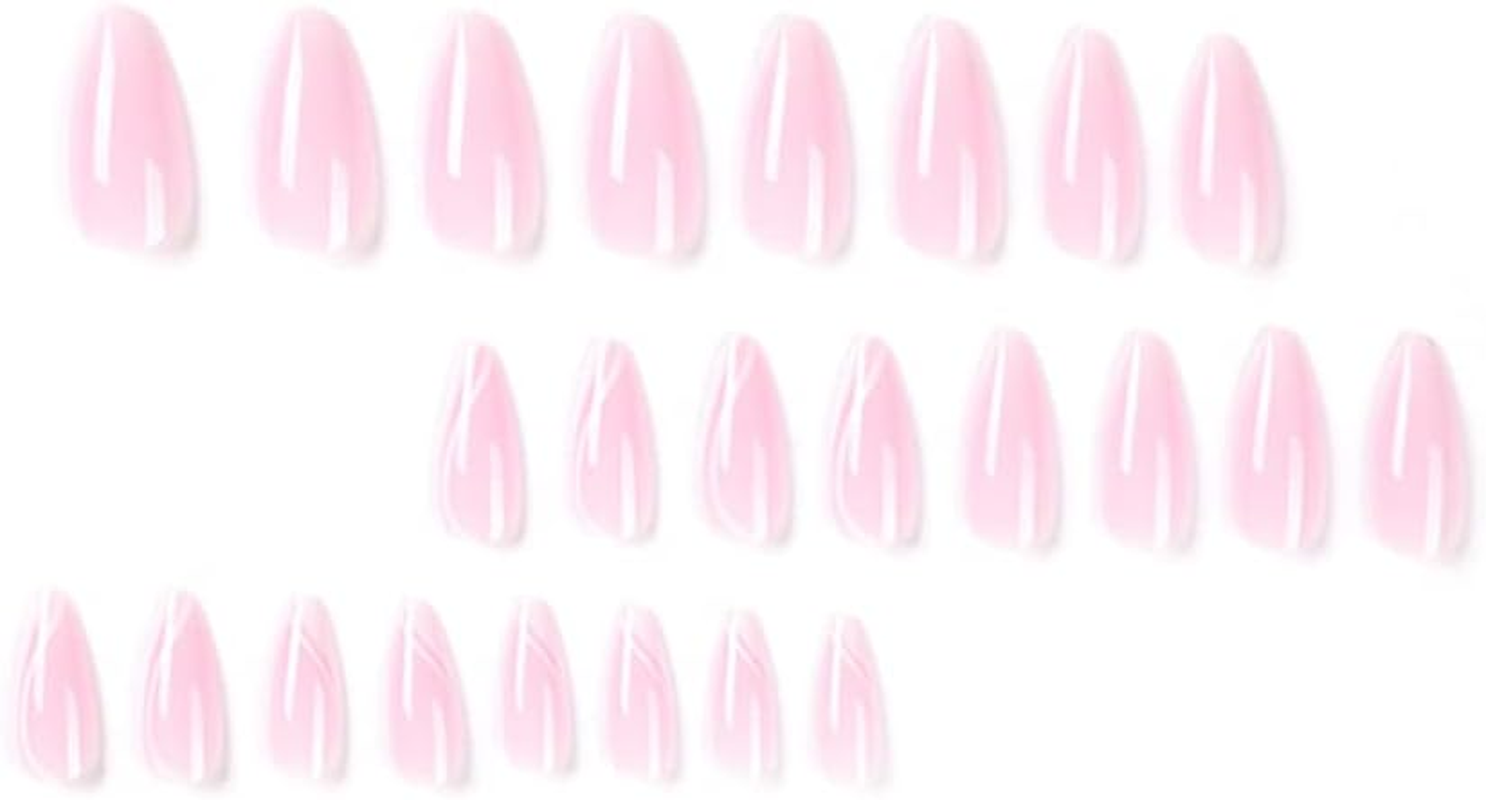 KXAMELIE Swirl Acrylic Press on Nails Naked with Daisy Fake Nails Youth Nails Stick on Manicure image number 3