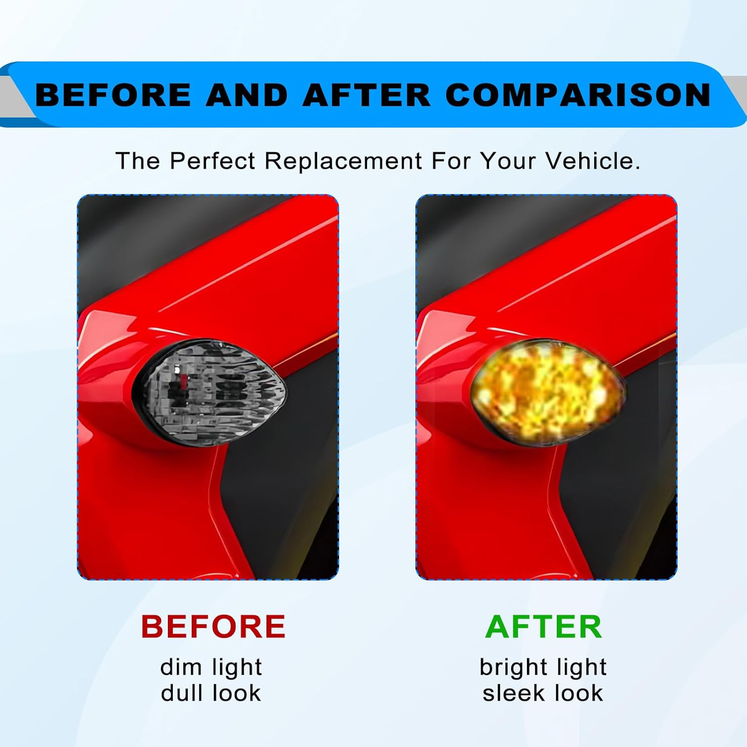 Motorcycle LED Front Flush Mount Turn Signal Light, Brake Blinker Indicator for Honda Grom 2014-2018 Flush LED Turn Signals Light (Pack of 2) image number 6