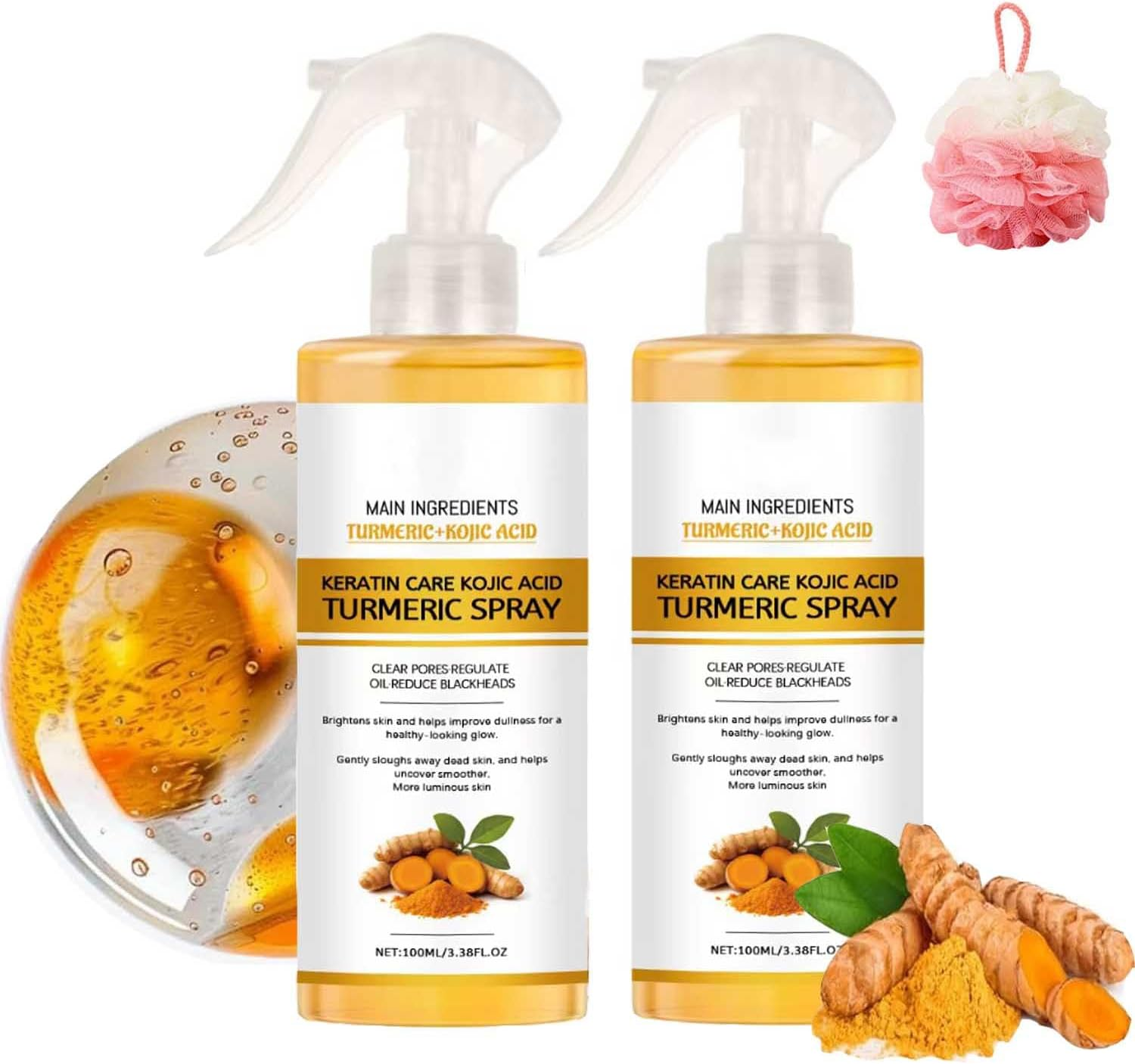 2Pcs Keratin Care Kojic Acid Turmeric Spray,Kojic Acid Turmeric Body Peeling Shot, Gently Exfoliating and Hydration of Skin and Supports Smoother,For Face,Body & Feet image number 6