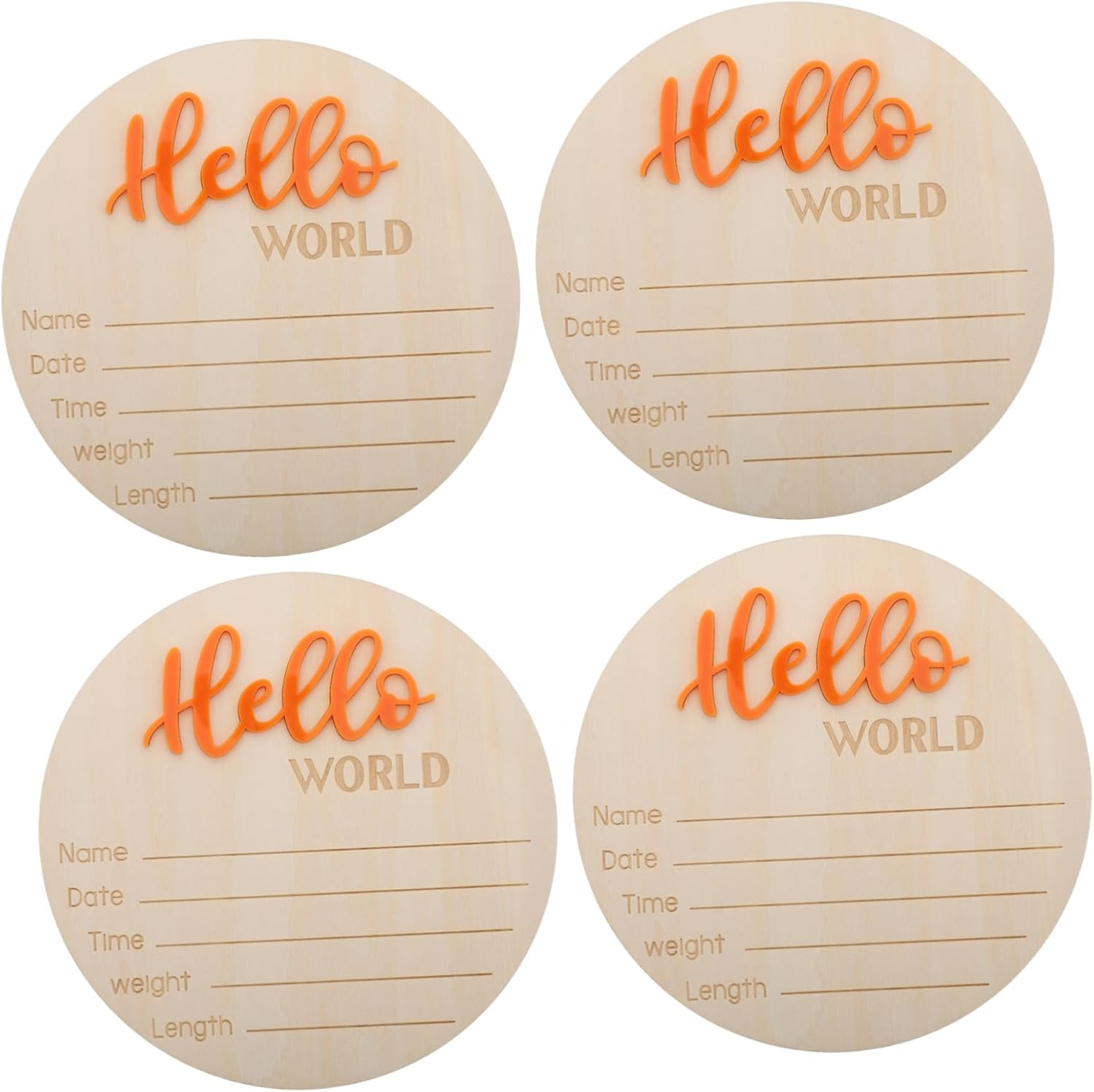 Wooden Birth Sign Card Welcome Sign for Newborn Shower Announcement Board Name Plate Craft Props for Boy Girl image number 2