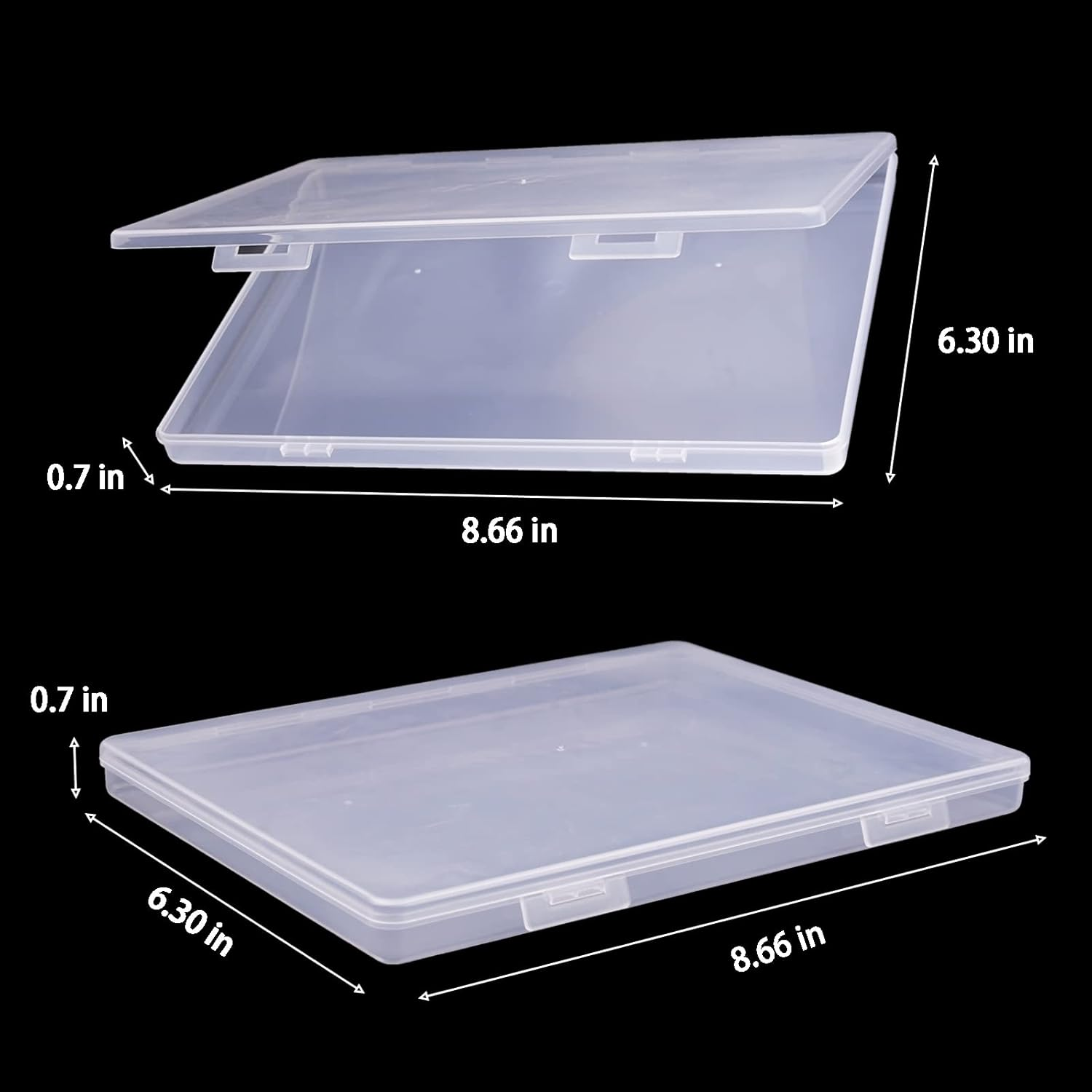 2PCS Press on Nail Organizer, Clear Press on Nail Storage Box Acrylic Nail Art Display Packaging Box Fake Nail Storage Case with Transparent Tape (Not Inlcuded Press on Nail) (8.9X6.5X0.7Inch) image number 6