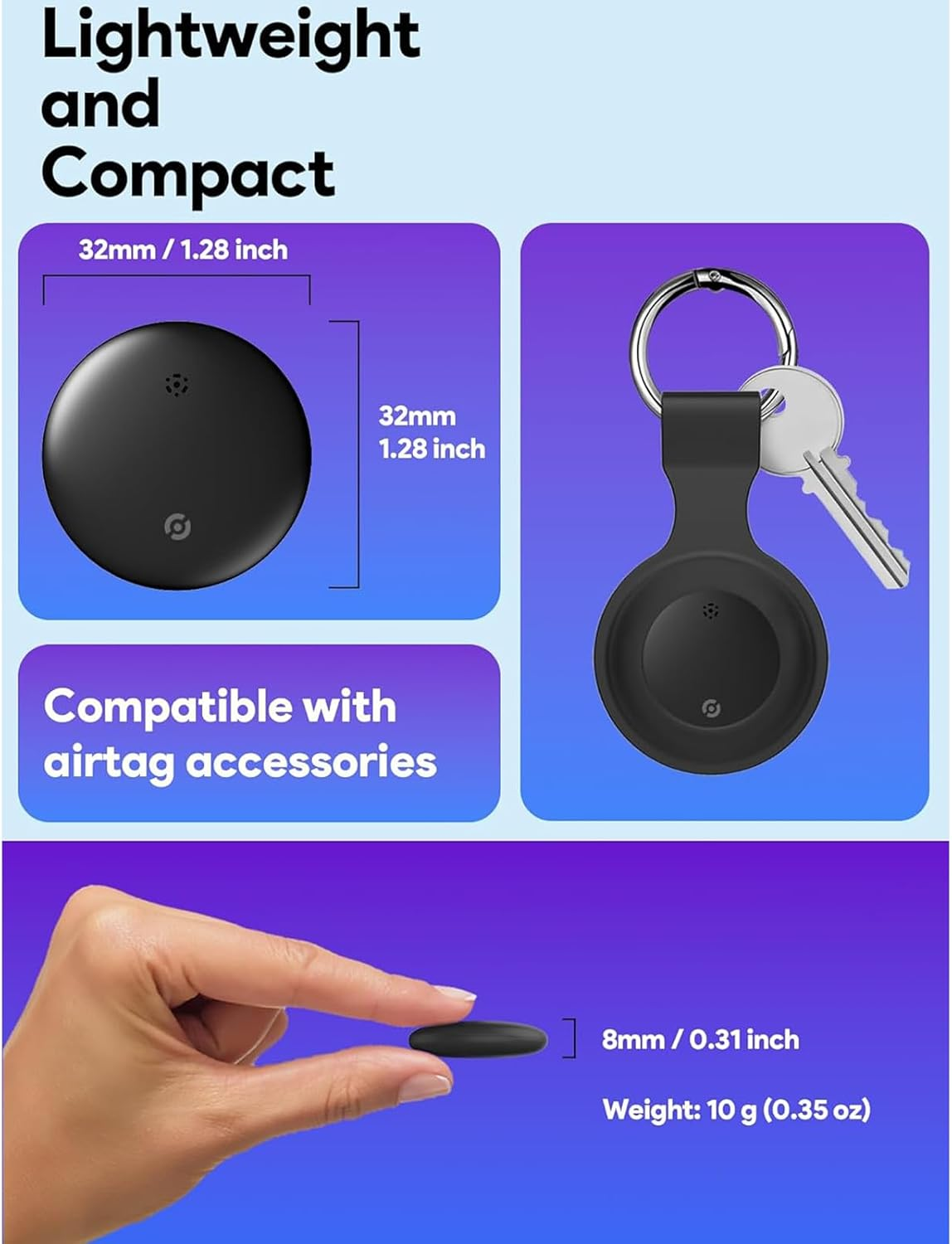 Android Smart Bluetooth Tracker (2025) Compatible Airtag with Google Find My Device, Air Tracker Tags for Android, Key Finder GPS Item Locator for Keys, Bags, Luggage, IP67 Waterproof, with Lanyard image number 5