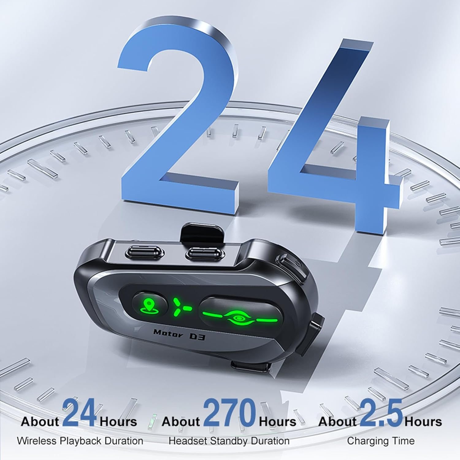 Motorcycle Helmet Headset Bluetooth with Microphone Intercom Motorcycle Intercom Communication System Helmet Headphones Headset for Multiple People Bicycle Motorcycle Wireless Hands-Free Kit image number 6