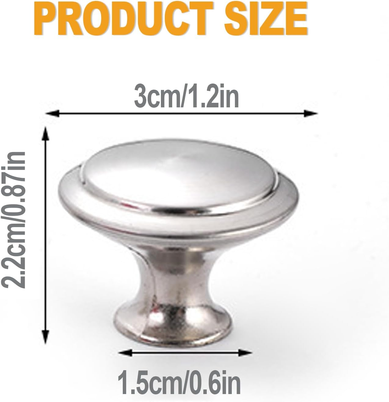 IONPSHG Cabinet Door Knobs, Stainless Steel Brushed Pull Handle,20Pcs round Mushroom Shape 30Mm with Screws for Kitchen Bathroom Bedroom, Silver Door Hardware image number 2