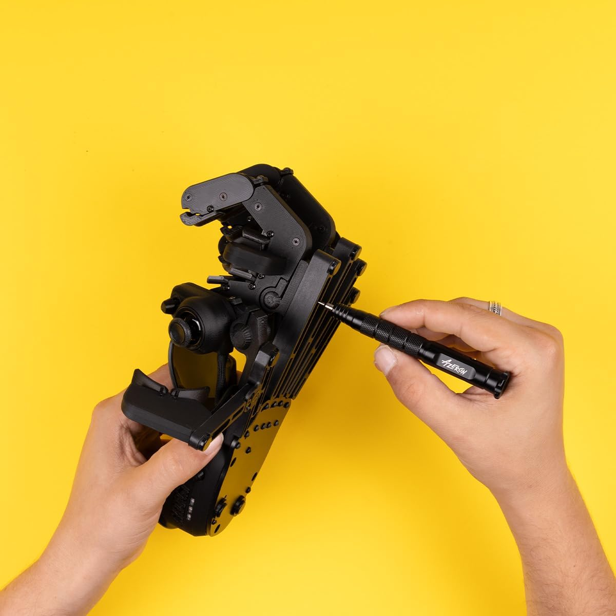 AZERON Gaming Keypad, Programmable One Handed Gaming Keyboard, with Hall Effect Analog Thumbstick and 30 Programmable Keys, 3D Printed Customized Keypad, for Righties (Black, Cyborg Ll) image number 2