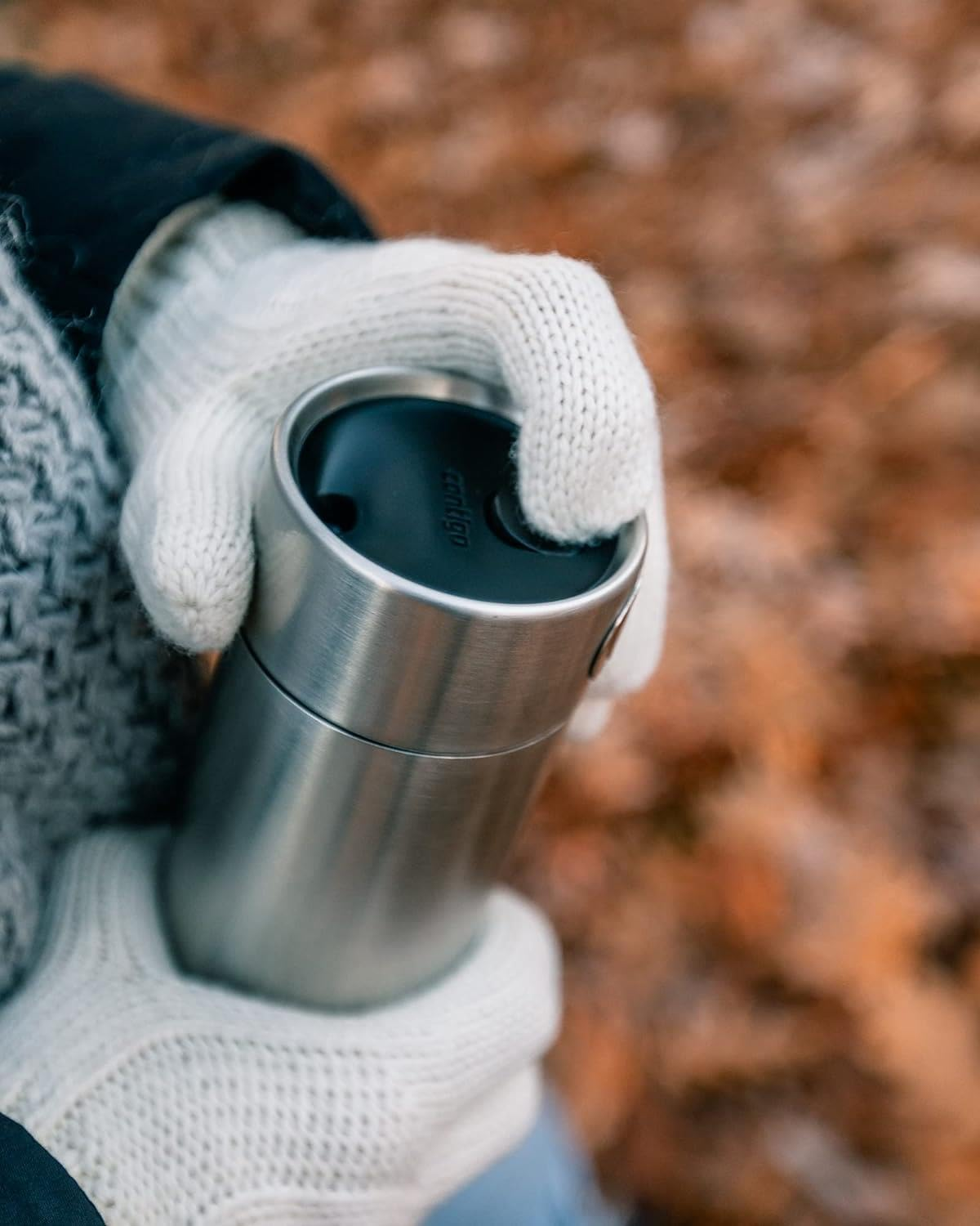 Contigo Luxe Autoseal Travel Mug, Stainless Steel Thermal Mug, Vacuum Flask, Leakproof Tumbler, Dishwasher Safe, Coffee Mug with BPA Free Easy-Clean Lid, Stainless Steel, 360 Ml - 360 Millilitres, Cornflower image number 3