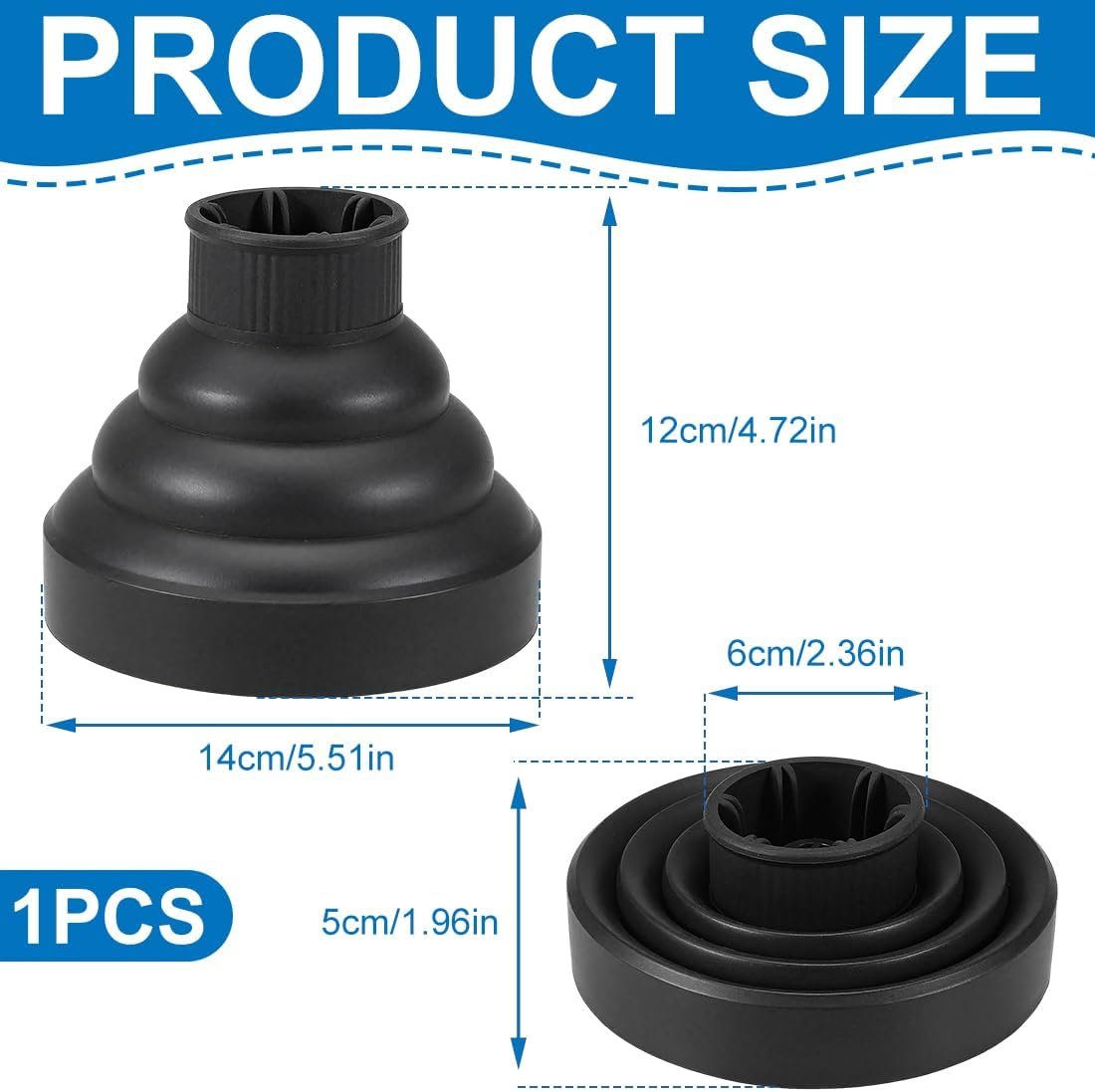 IKOPFLN Universal Foldable Hair Diffuser Hair Dryer Adaptable for Blow Dryer with Nozzle