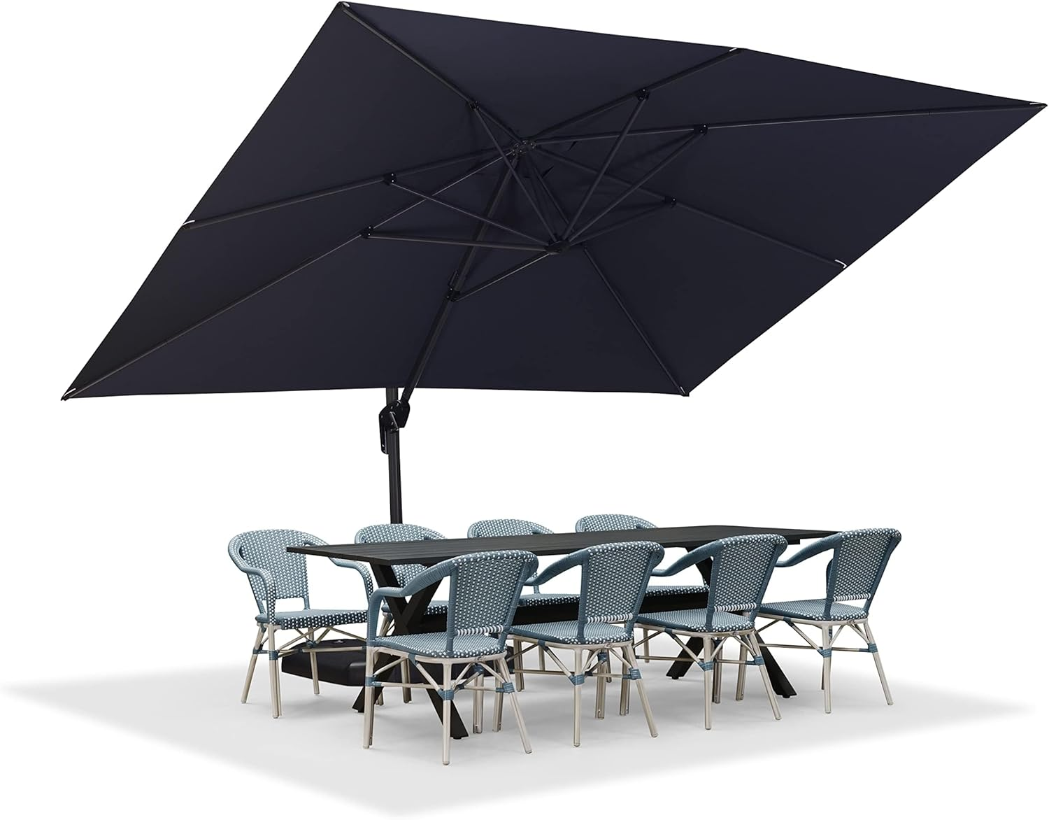 3X4 M Large Patio Umbrella Outdoor, Cantilever Umbrella with Crank Handle and Tilt, Offset Umbrella for Deck and Outdoor