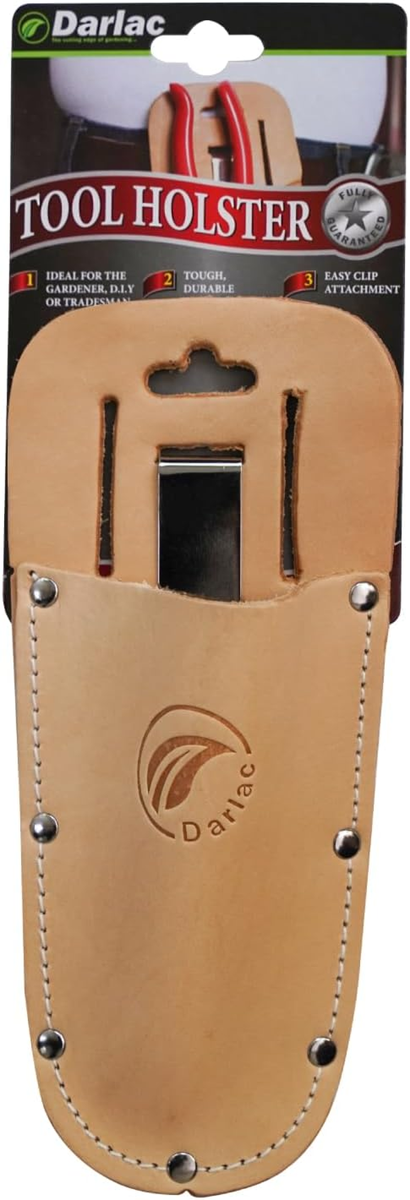 Darlac Tools Expert Leather Holster Pouch for Pruners & Secateurs - Fits onto Your Belt or Clip to Your Waistband image number 3