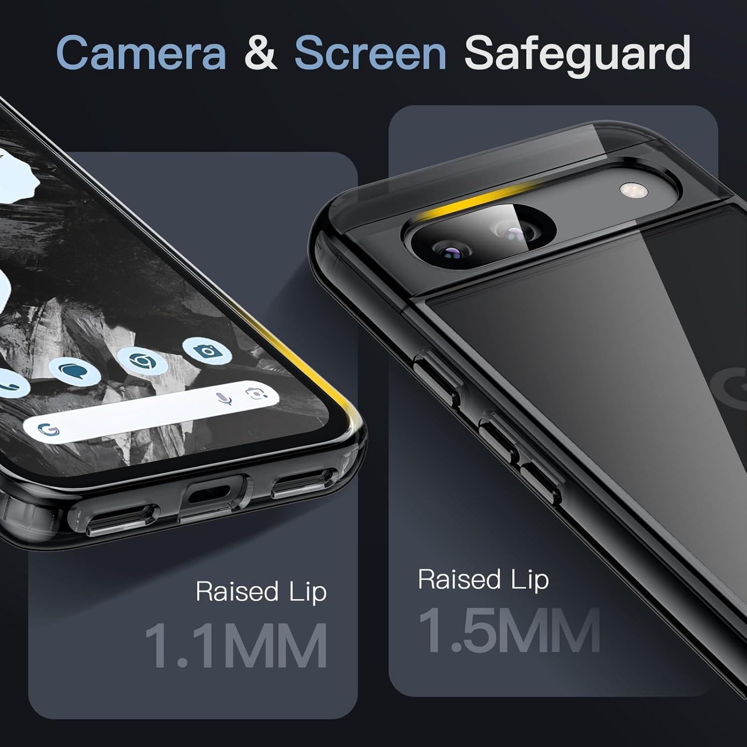 Jetech Case for Google Pixel 8A 6.1-Inch 2024, Non-Yellowing Shockproof Bumper Protective Phone Cover, Anti-Scratch Hard PC Back (Black) image number 6