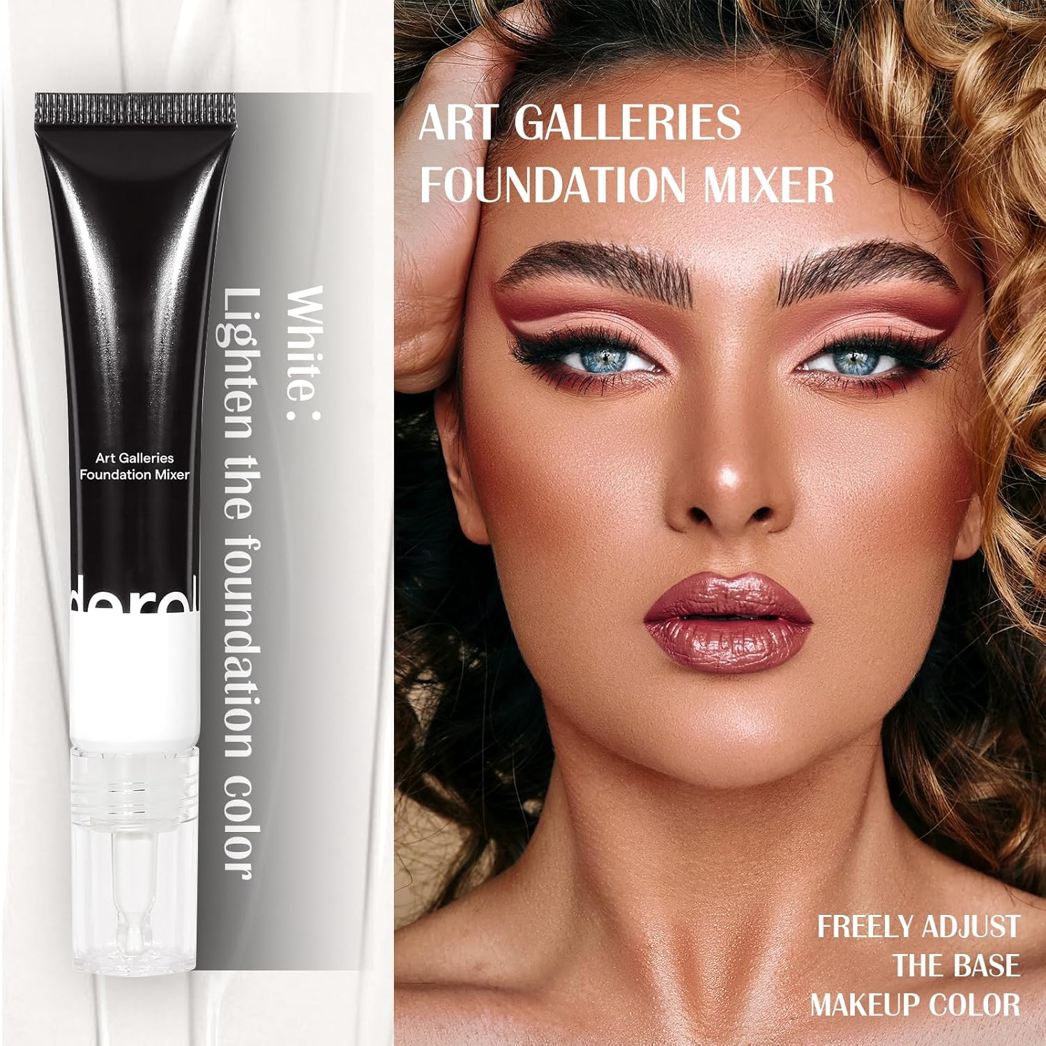 DAGEDA White Color Correct Foundation, Foundation Mixing Pigment for Adjusting Shade, Long Lasting Silky-Smooth Liquid Foundation, Light and Easy to Blend with Foundation, 0.67Oz