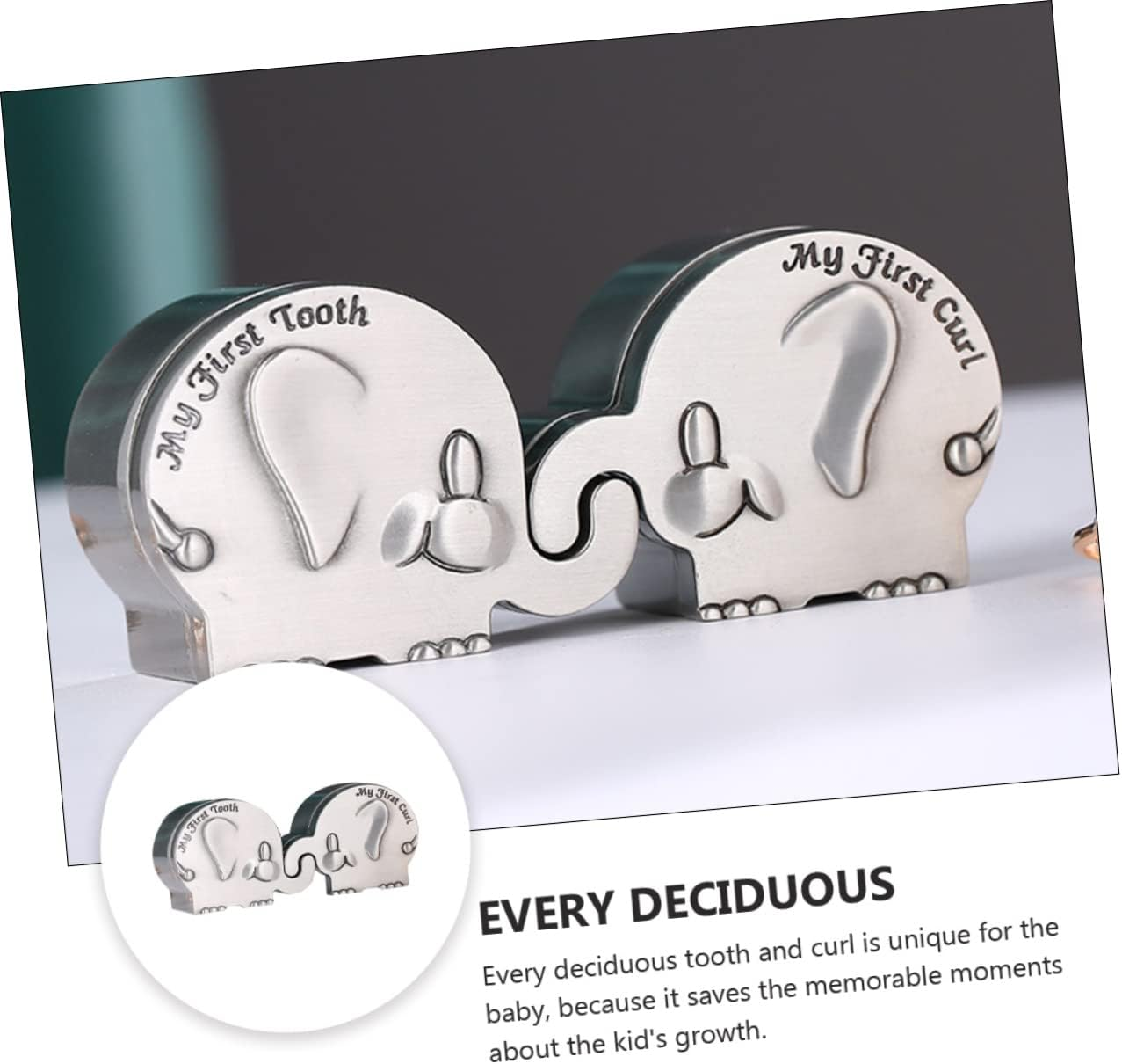 Unique Newborn Tooth Keepsake Elephant Shape First Tooth Box Collection Box image number 5