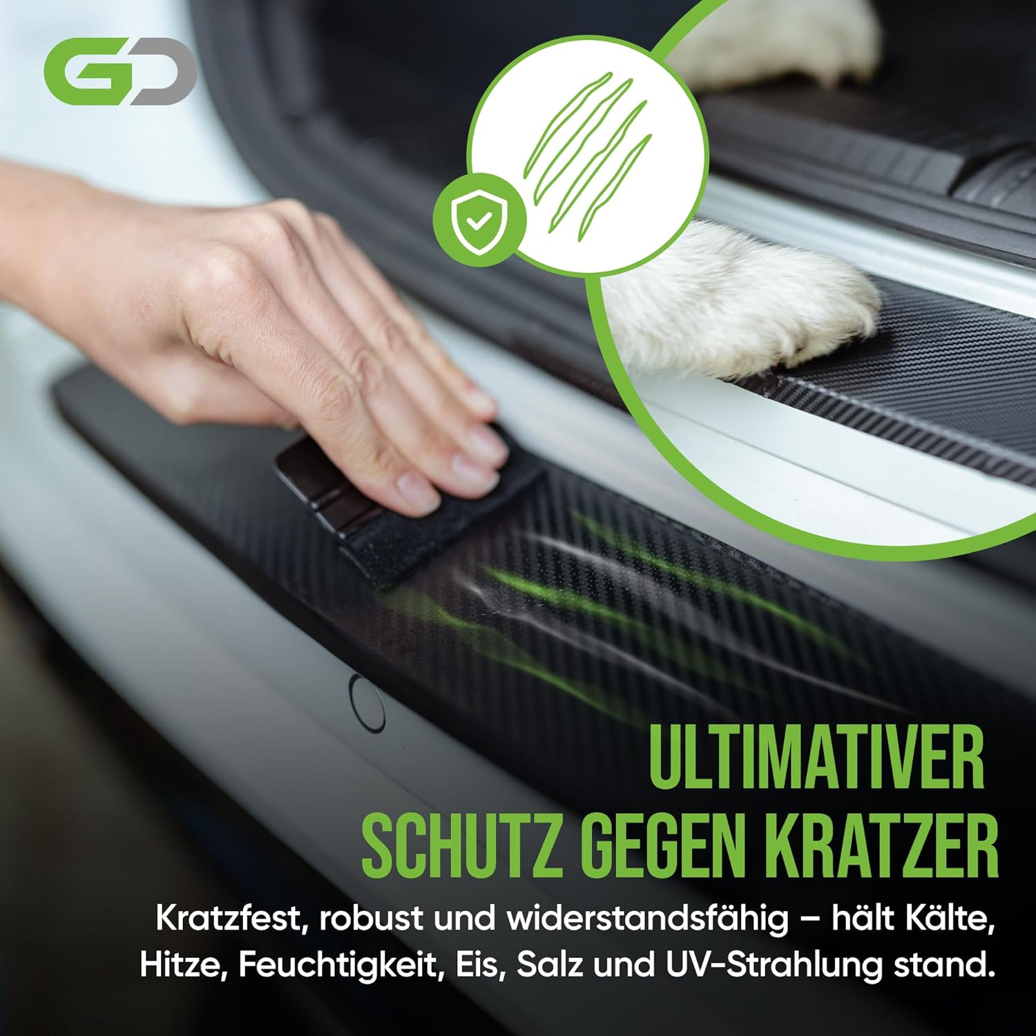 Gd-Shield Car Boot Sill Protector Suitable for VW Tiguan 2 II 2016-2024 Paint Protection Film Set, Squeegee & Microfibre Cloth Bumper Protection, Scratch Protection, Protective Film, Paint Protection image number 3