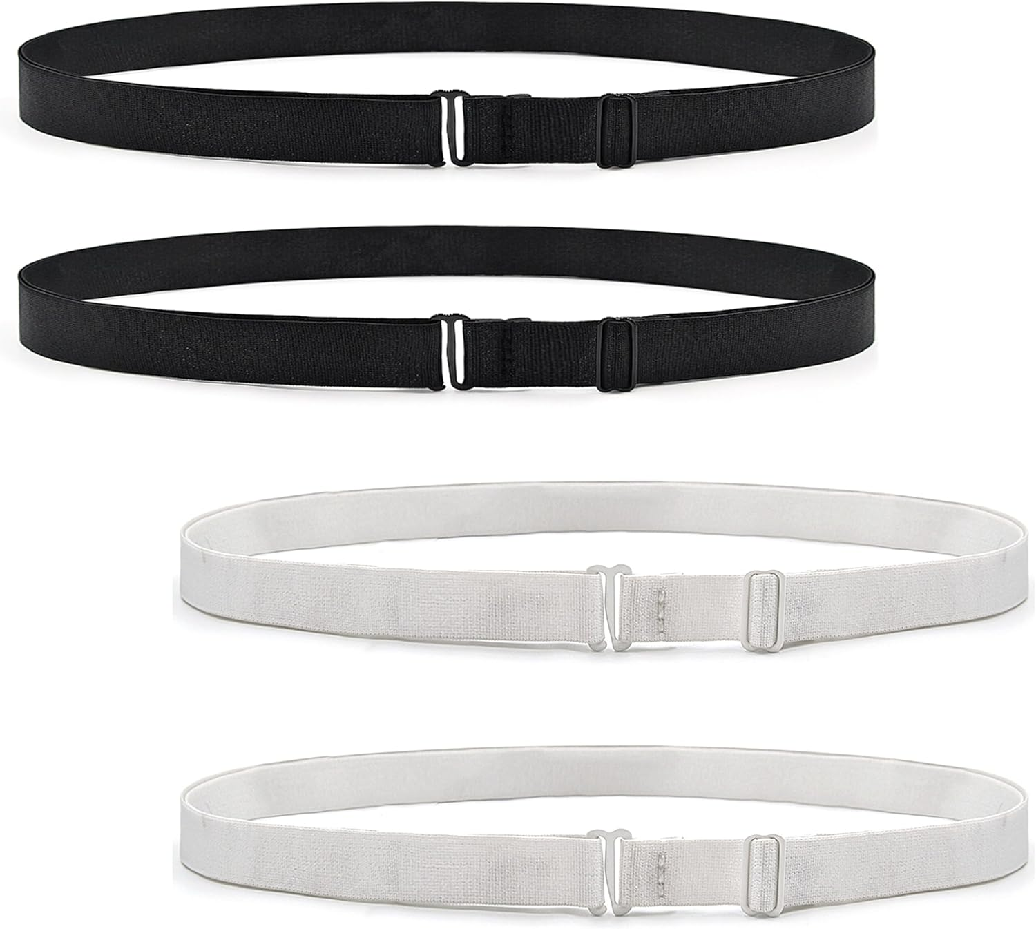 Crop Top Tucking Band Set, 4-Pack, Adjustable Elastic Shirt Retaining Straps image number 1