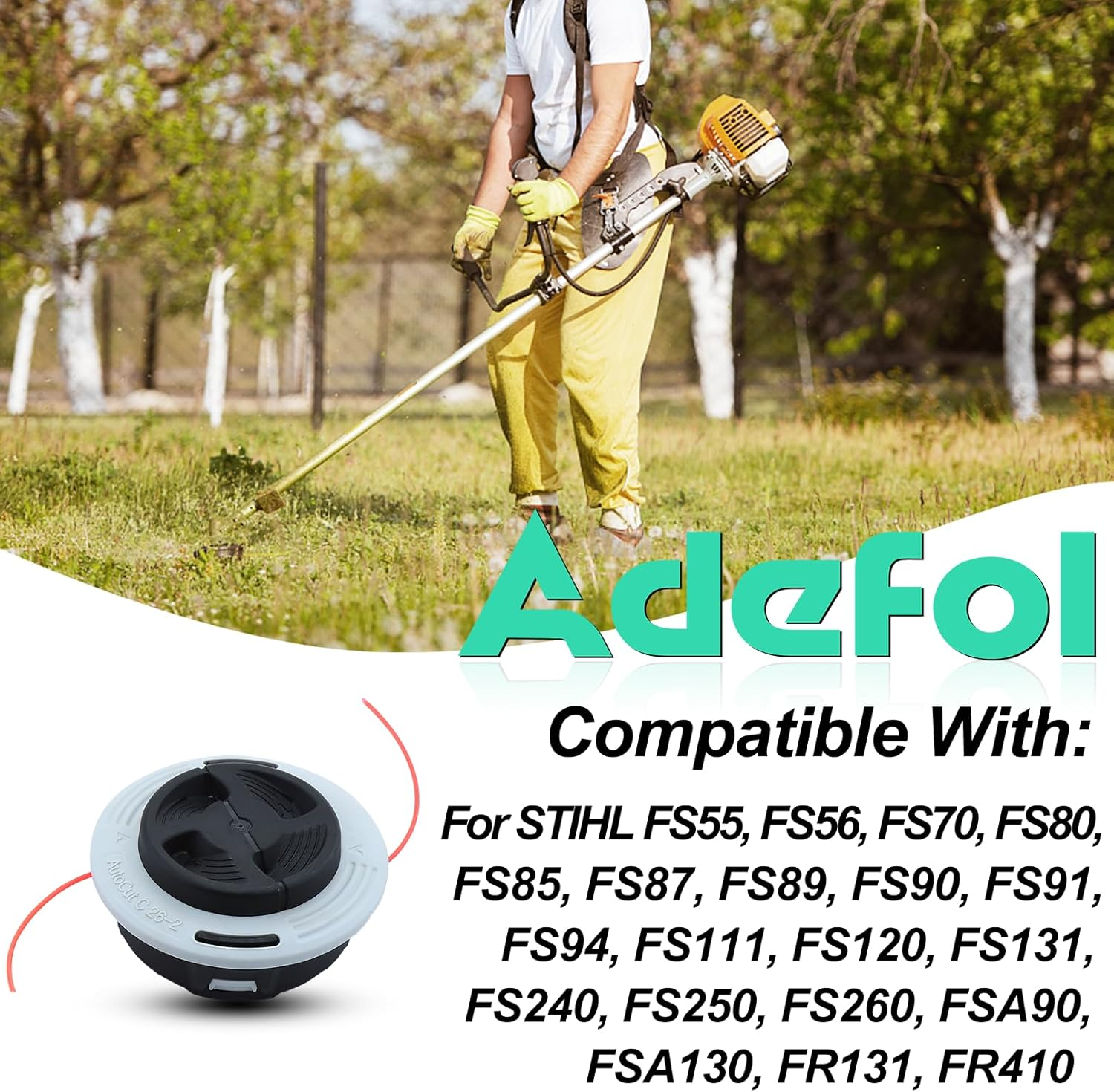 2 Pcs Mower Head Compatible with Stihl C 26-2 Autocut, Adefol Head for Brushcutter for Stihl image number 5