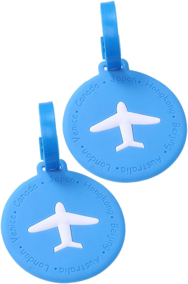 CHILDWEET 2Pcs Funny Luggage Tag Accessories Cartoon Suitcase Tags Silicone Luggage image number 2