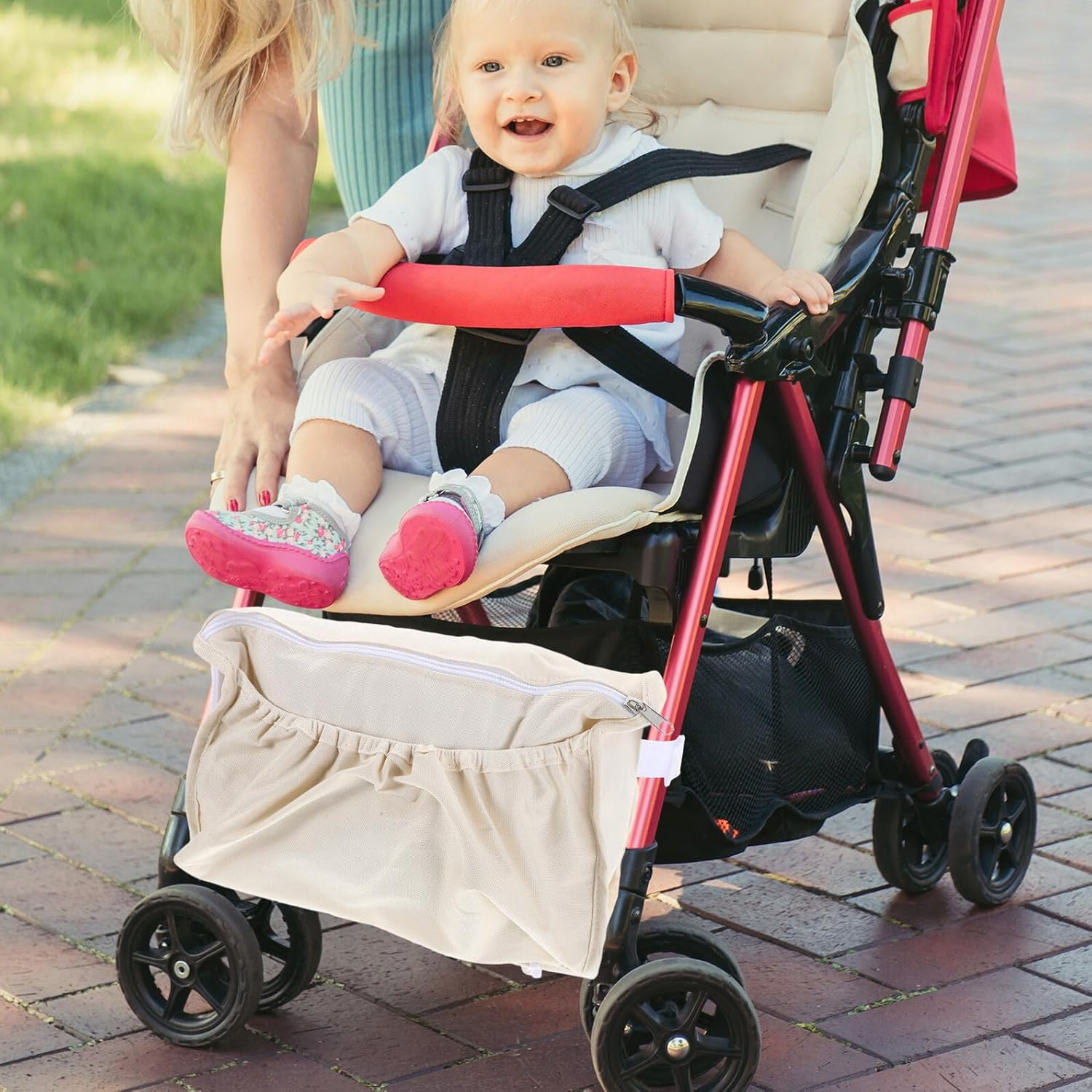 Totority Stroller Storage Bag Oxford under Stroller Basket Organizer for Shopping Nappy Storage at Park Mall image number 3