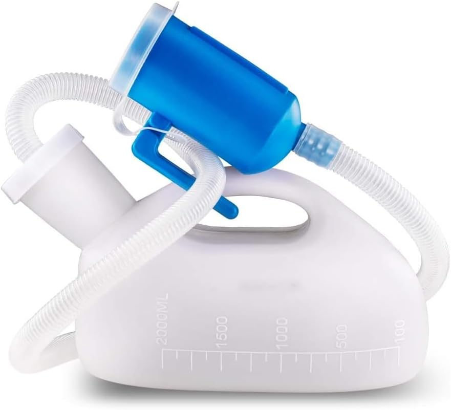 AIMALL 2000Ml Portable Male Urinal with 1.6M Tube, Travel Urine Pee Bottle for Camping, Bedridden Men, Easy-Grip Handle, Leak-Proof, Convenient Urine Storage