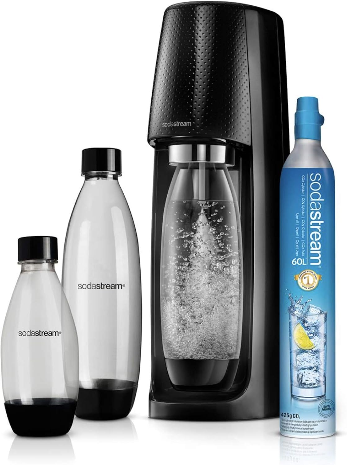 Sodastream Spirit Megapack 1 Spirit + 1 60 L CO2 Cylinder + 2 1L & 1 500Ml Reusable Bottles (Black) Mega Pack Australian Model image number 5