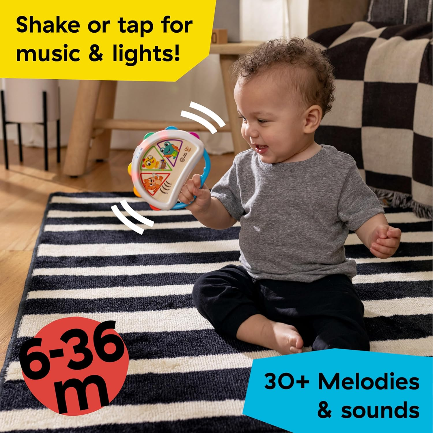 Baby Einstein + Hape Tap & Shake Magic Touch Tambourine, Ages 6 Months and Up image number 4