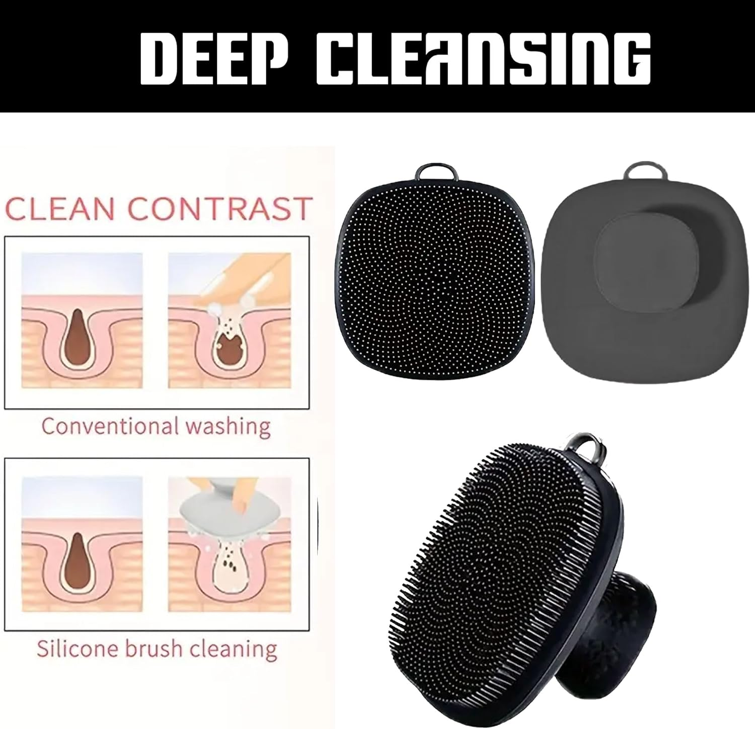 Silicone Face Scrubber, Face Exfoliator Brush, Manual Facial Cleanser Brush for Gentle Massage & Face Scrub for Women & Men, Facial Cleansing Brush, Exfoliating Brush, Soft Face Scrubber image number 6