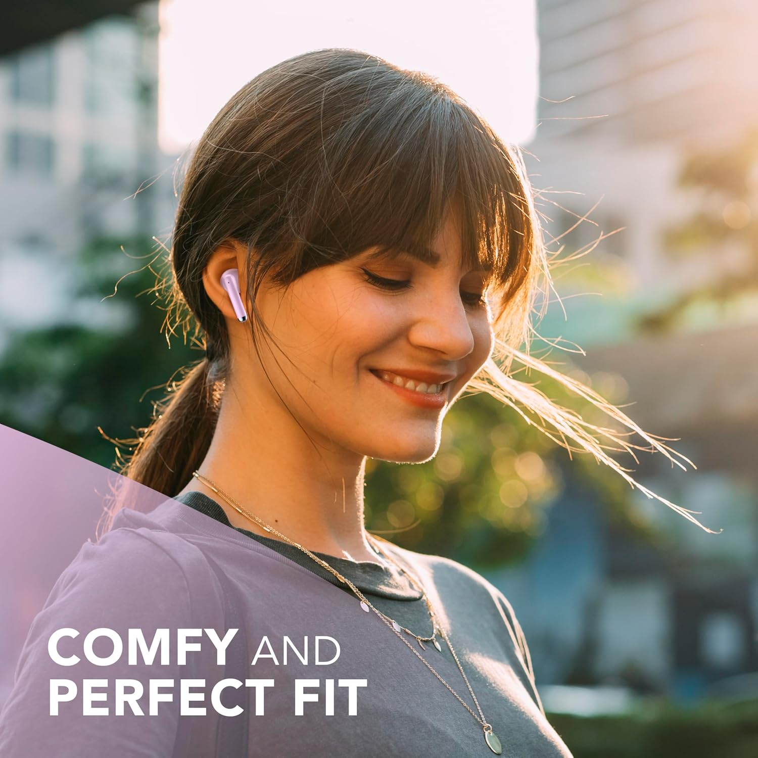 Music Sound - Breeze Wireless Bluetooth Earphones with Coloured Case and Touch Control, up to 20 Hours Playback Time, Automatic Pairing, Capsule Design, Compact and Portable image number 5