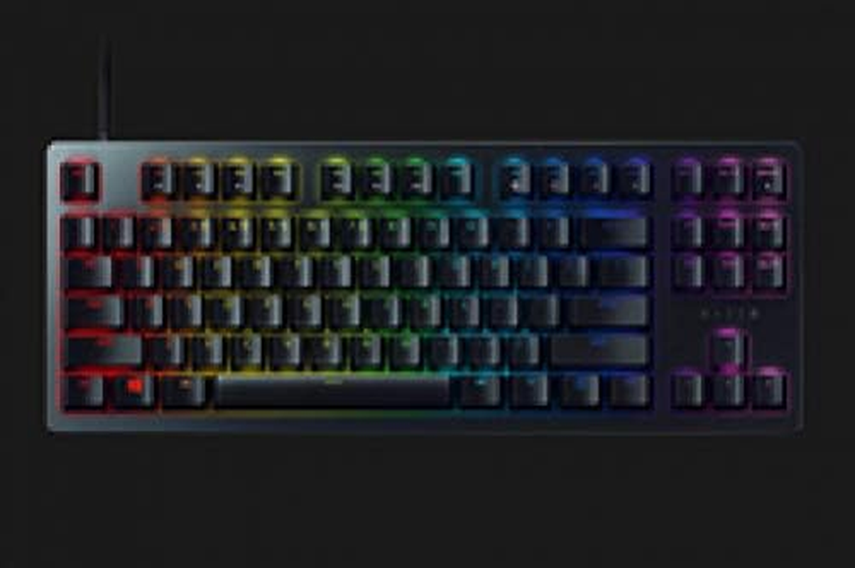 Razer Huntsman Tournament Edition (Red Switch) - Tenkeyless Gaming Keyboard (Linear Optical-Mechanical Keys, Doubleshot PBT Keycaps, Detachable USB-C Cable) Intl. US Layout (ISO) | Black image number 3
