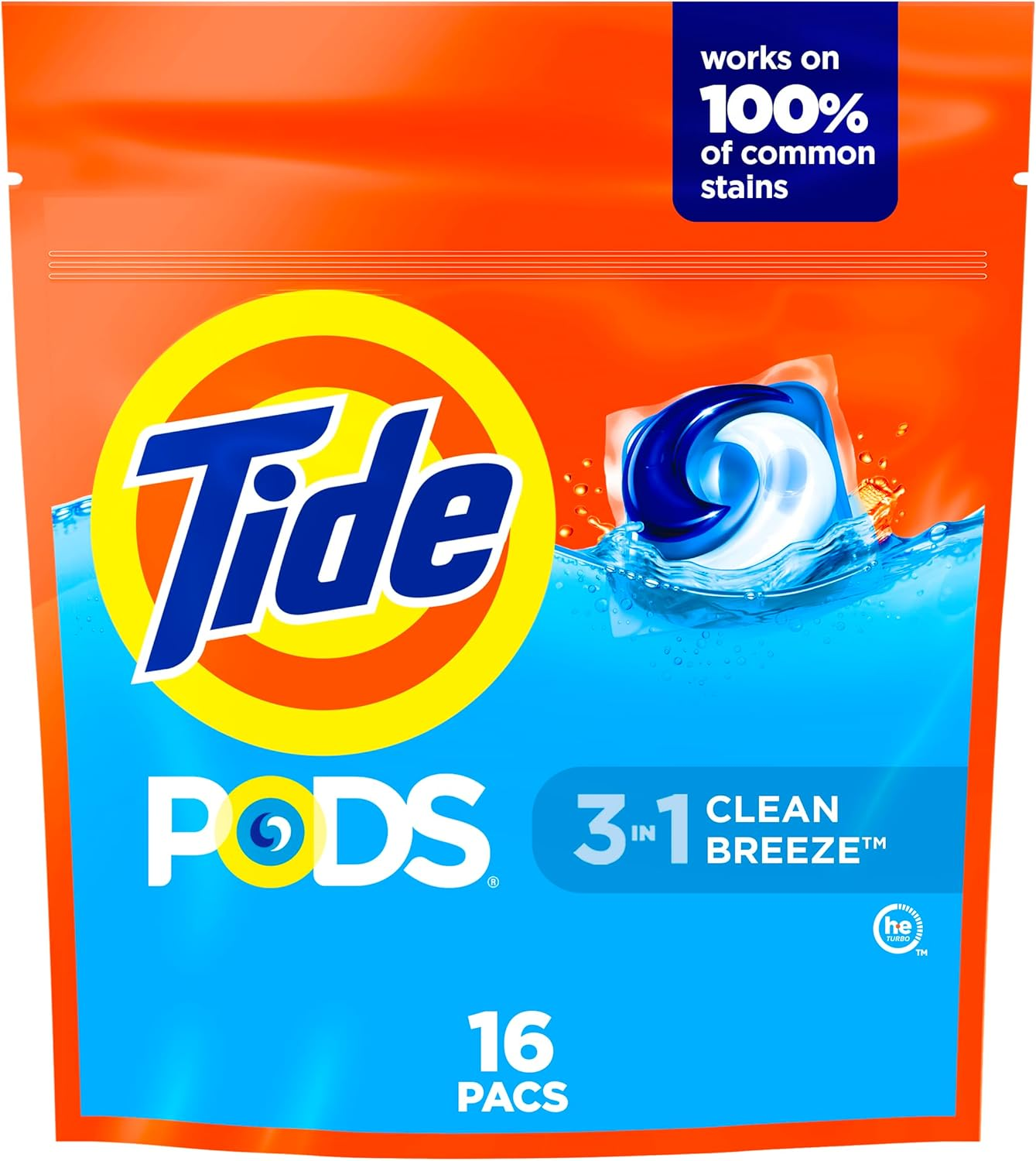 Tide PODS Laundry Detergent Clean Breeze 16Ct image number 1
