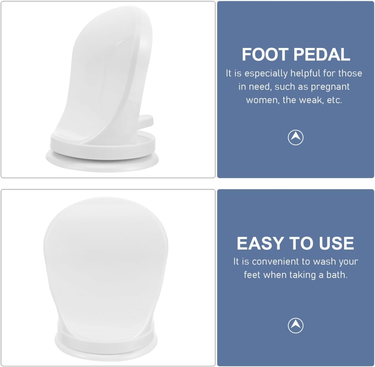 Healvian Wall-Mounted Shower Foot Rest Stool for Washing and Shaving, Non-Slip Pedal Aid for Elderly and Pregnant, Bathroom Footrest with Suction Cup