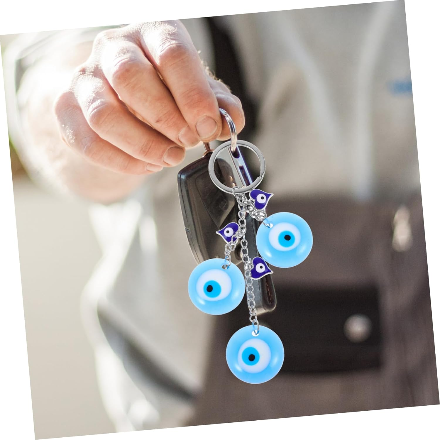 Holibanna Colorful Beads Keychain Evil Eye Key Chain for Women Backpack Pendant Bag Decoration Key Chain Accessories Stylish image number 6