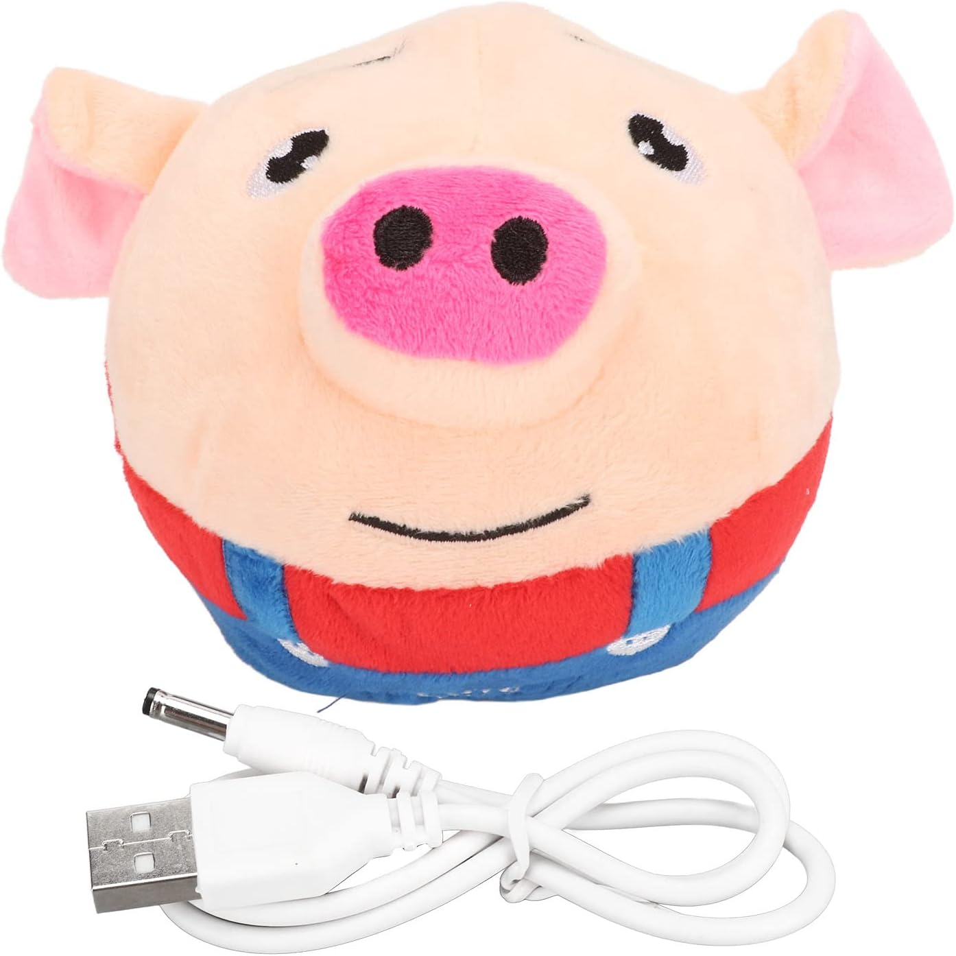 Interactive Dog Toys Dog Ball, Rechargeable Automatic Bouncing Dog Toy Balls with Sound, Pet Bouncing Balls, Cute Cartoon Pig Squeaky Pig Dog Toy for Indoor Cats Dog image number 3