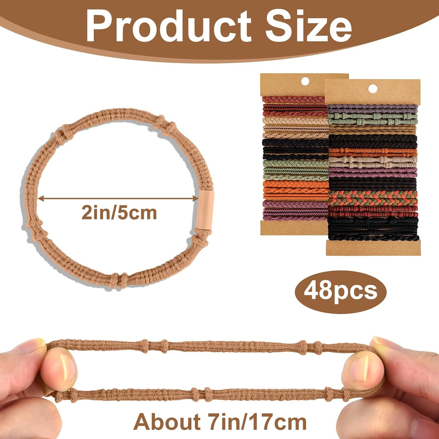 Evadollina Hair Ties Ladies, 48 Piece Hair Accessories, Hair Ties, Hair Bands, Dark Camouflage Headbands, Scrunchies, Hair Tie Bracelet, Hair Accessories Ladies, Christmas image number 4