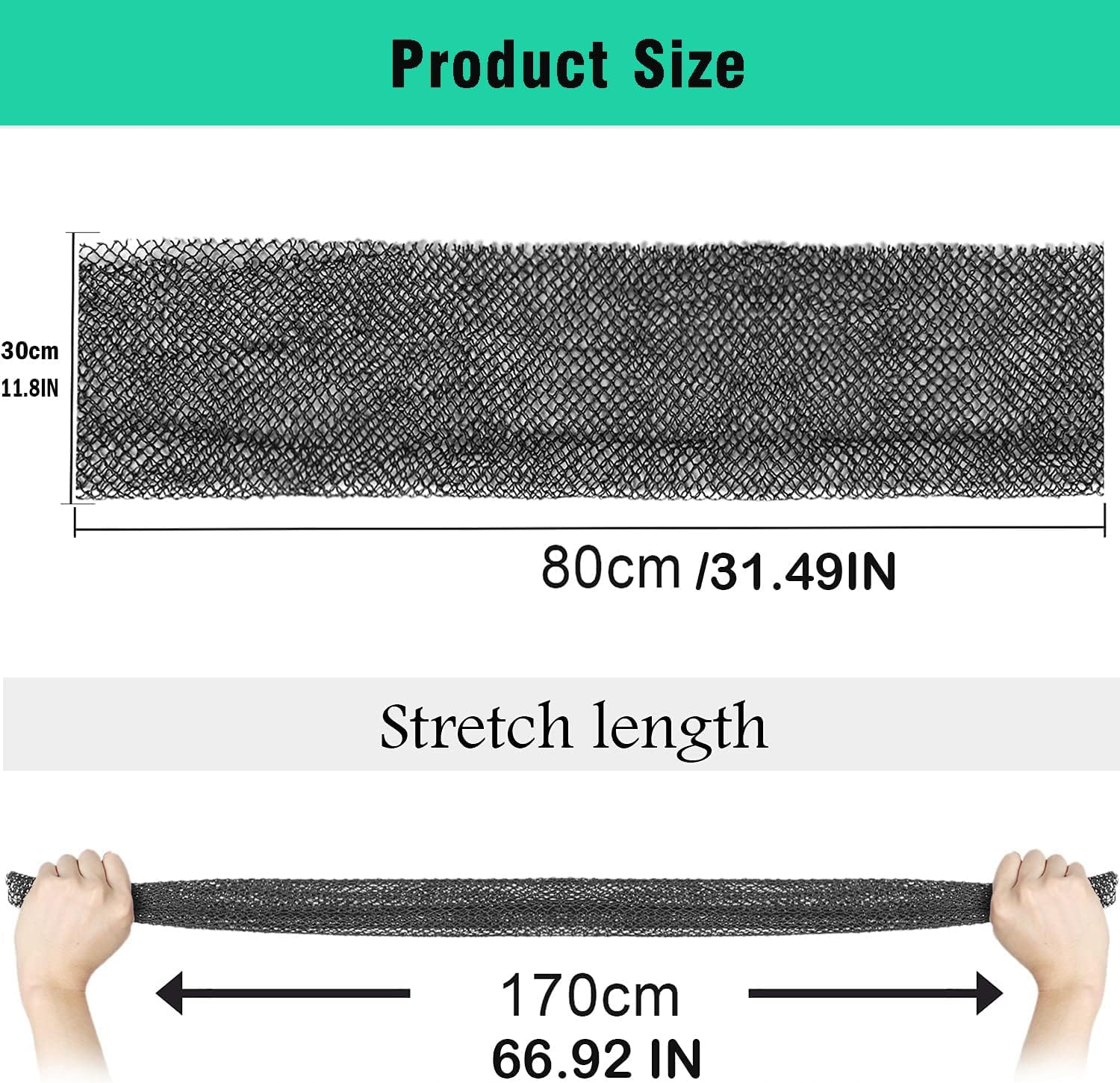 African Exfoliating Net for Body 2Pcs African Shower Sponge Scrubber Authentic Extra-Large Exfoliating Bath Cloth for Back, Legs and Scalp Premium African Bath Sponge for Smooth Skin (Black+Blue,80X30Cm) image number 3