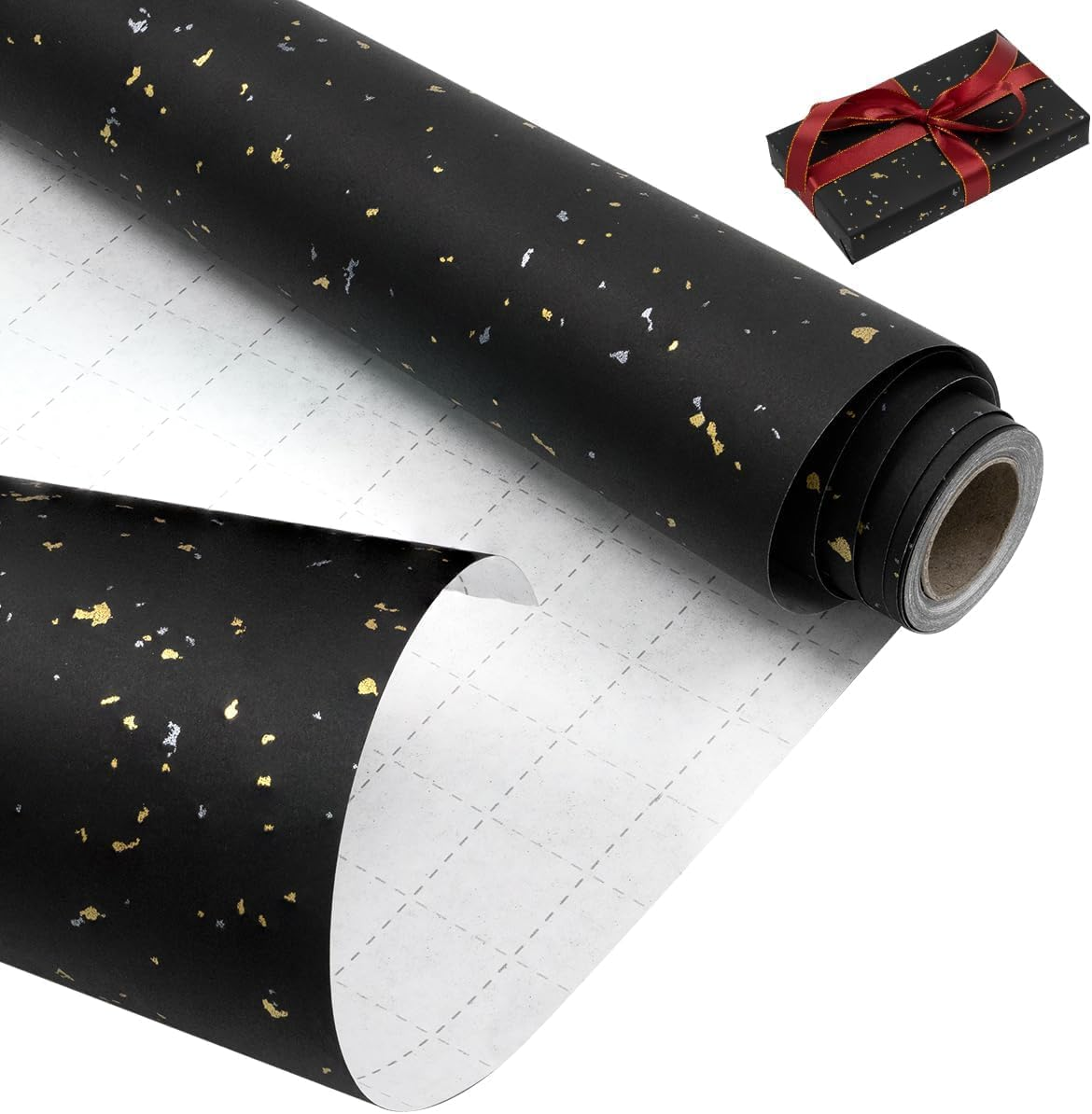 Wrapping Paper Roll,Solid Color Matte Gift Wrap Paper - Pearlescent Lustre,Gift Wrapping Paper W/Grid Lines for Birthday Baby Shower Wedding Christmas Holiday and All Occasions,17In X 32.8Ft (Green)