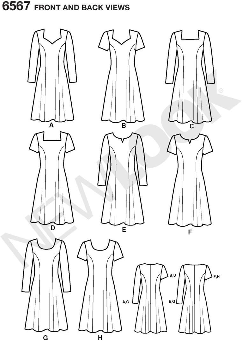 Newlook 6567 Misses' Sewing Pattern Dresses, Size 6-8-10-12-14-16 image number 4