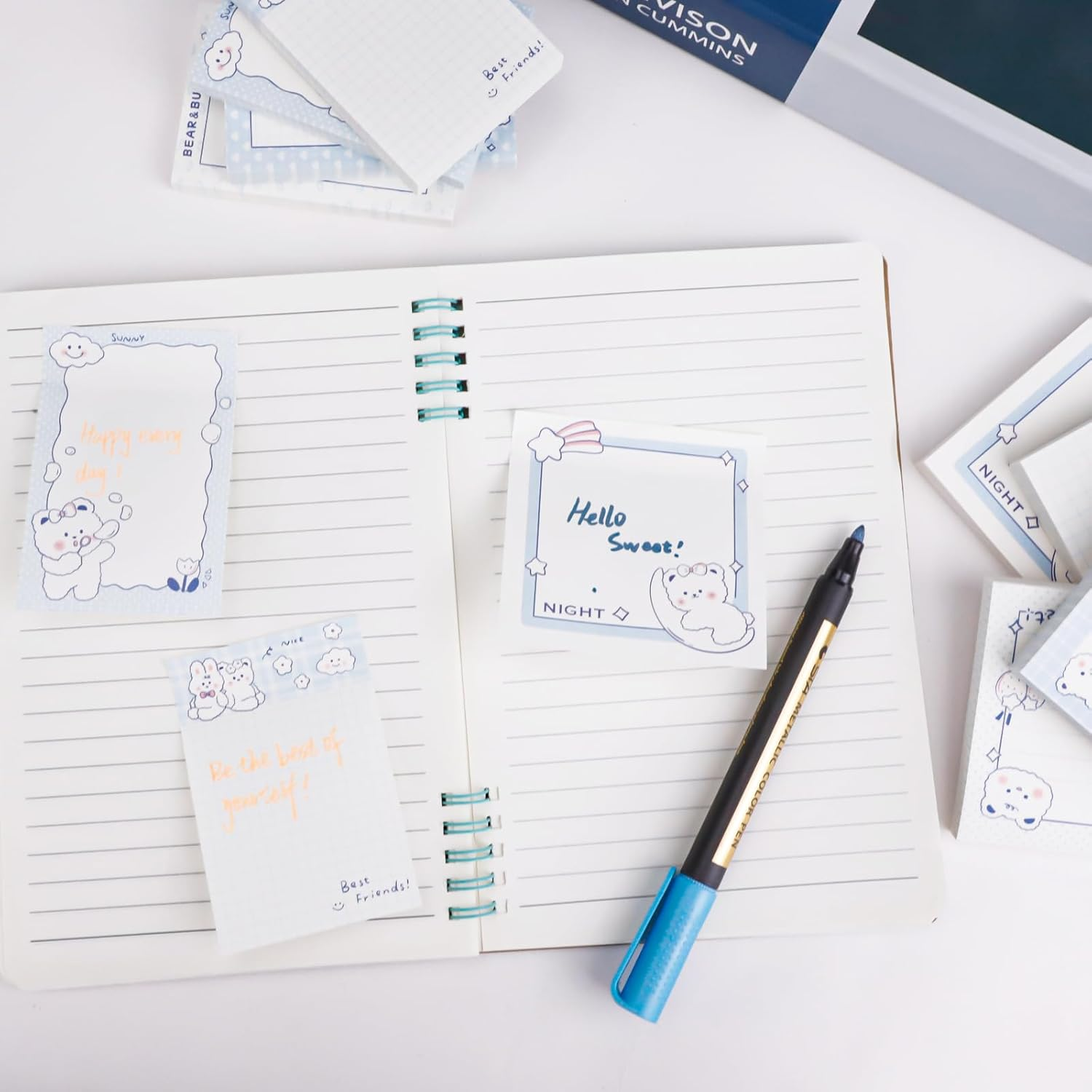 640 Pcs Cute Sticky Notes, Self-Stick Note Pads, Funny Sticky Notes, Kawaii Memo Pads Lined, List Notepads Set Bulk for School Office Home Supplies Teacher Students Planner Gifts image number 1