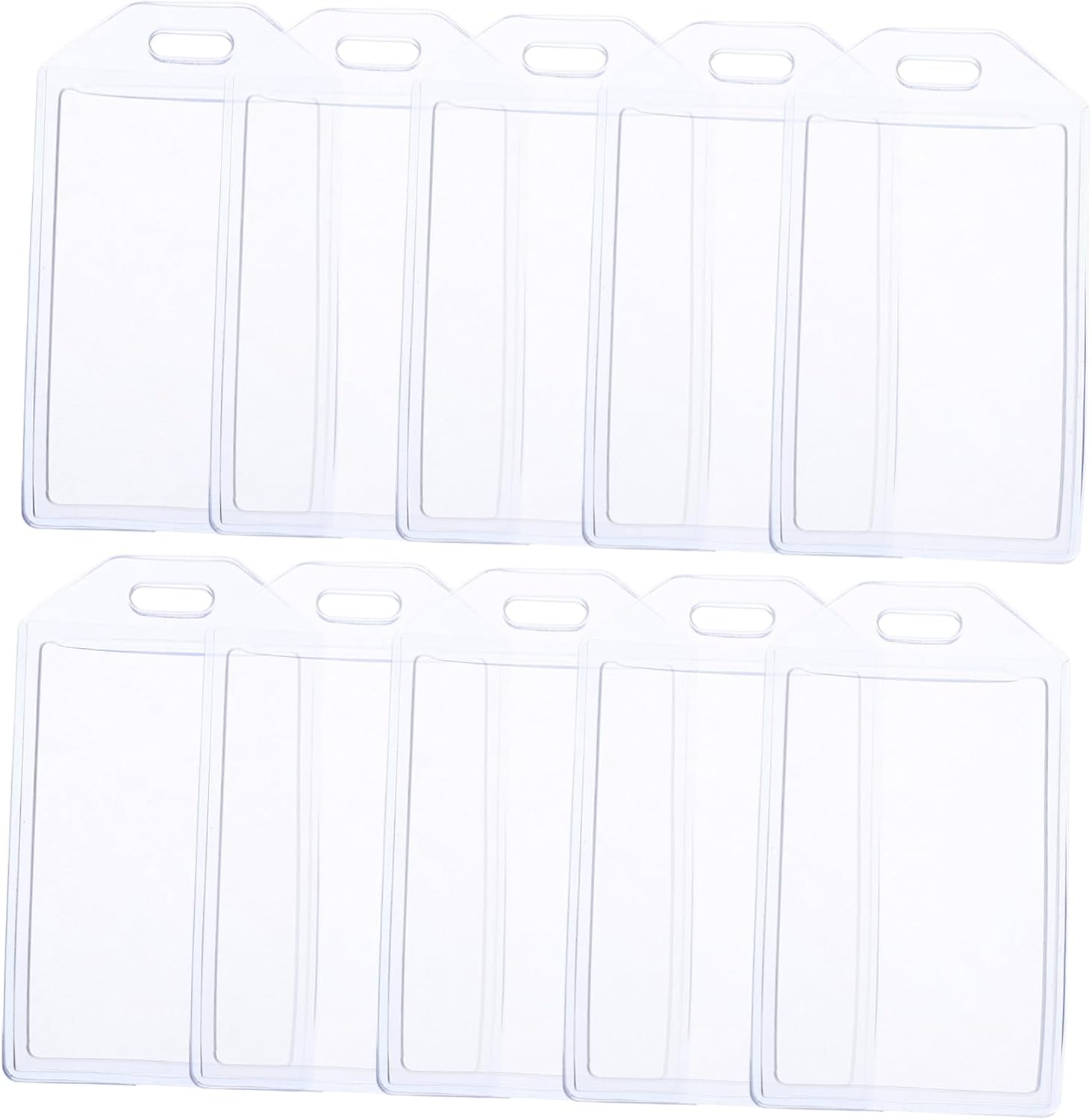 Parliky 10 Pcs PVC Luggage Tag Holders Clear Suitcase Id Label Tags Seal for Travel Business Card Insert High Visibility Prepunched for Easy Attachment