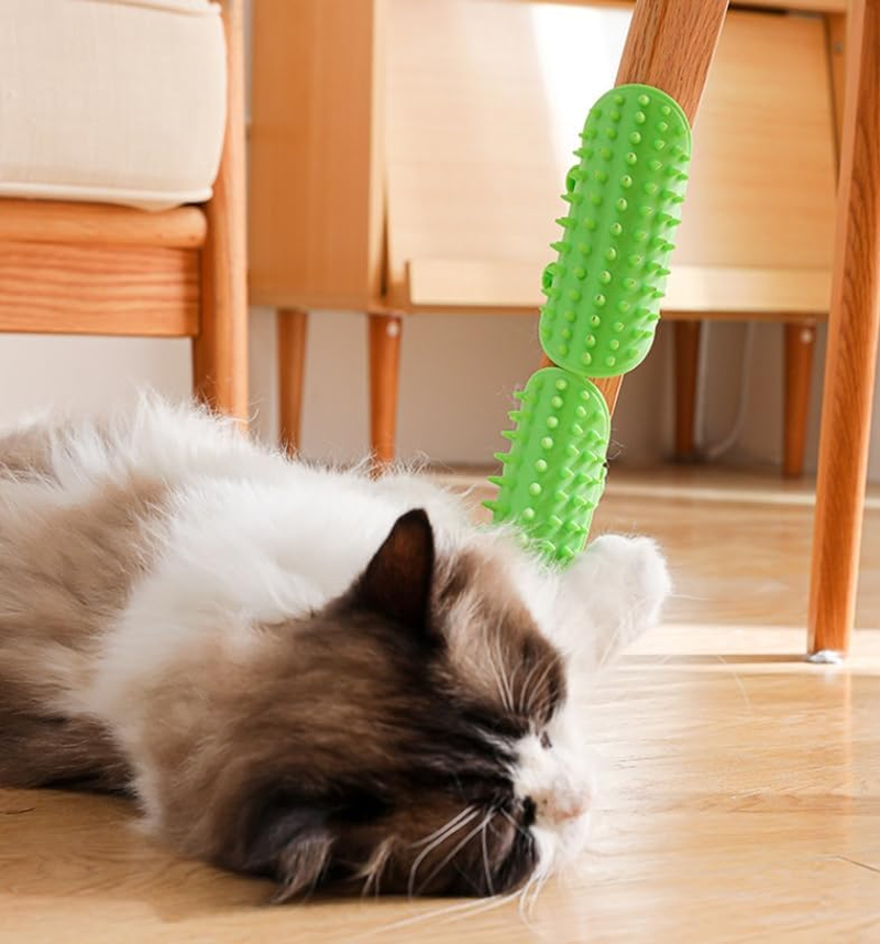 Pet Tickling Artifact 2-In-1 Silicone Cat Brush for Long Hair,Soft Tickling Comb Pet Brush,Adjustable Scratchers for Climbing Frames and Table Legs, Reduces Shedding, Scratching and Itchiness 8 Pcs. image number 4
