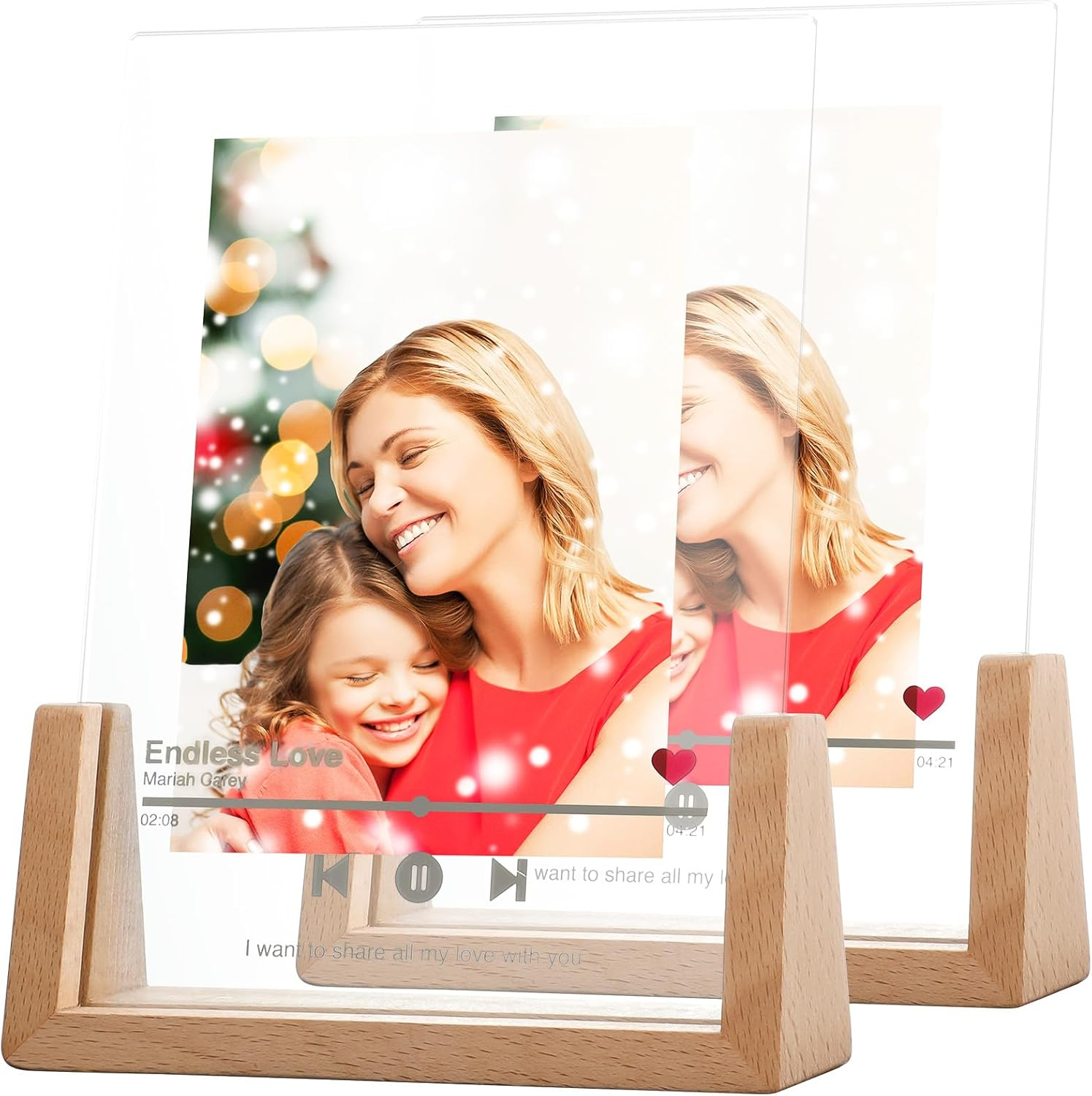 Ahago Gold Floating Frame (4"X6", Vertical, 2 Set), for Picture 3X5, 2X3, 1X2, Tabletop Shelf Photo Frames, Modern Minimalist Style, Classy for Festival, Home or Wedding&hellip;