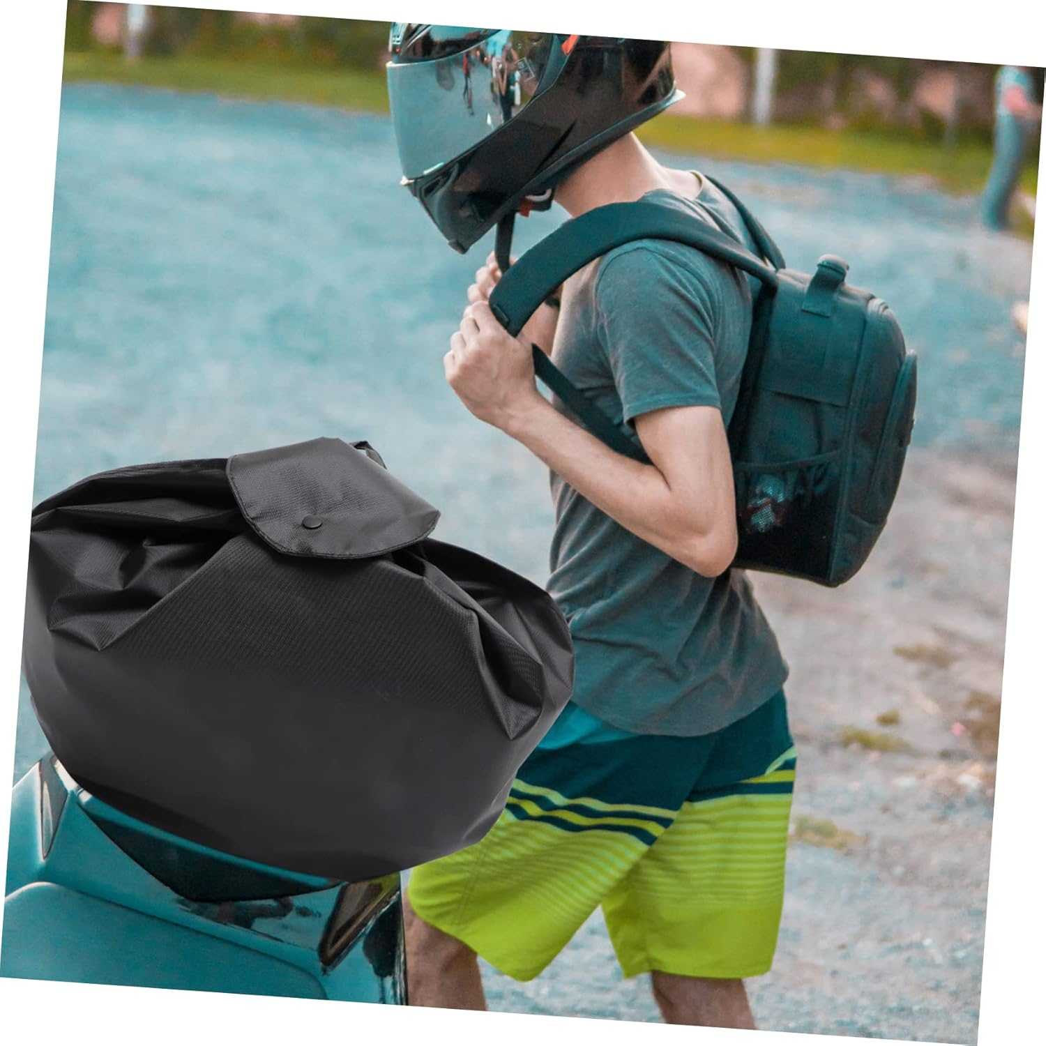 Vaguelly Motorcycle Helmet Pouch Capacity Storage Bag for Helmets Dustproof Design for Motorbike Electric Bike Use Material image number 6