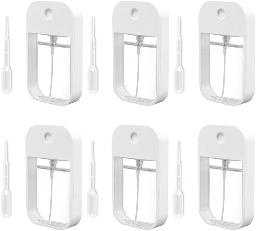 6 Pack 45ML Portable Refillable Card Spray Bottle Slim Design Cosmetic Atomizer Portable PP Moisturizing Sprayer Box,Used for Essential Oil Disinfectant Alcohol Makeup Toner Air Freshener(White） image number 3