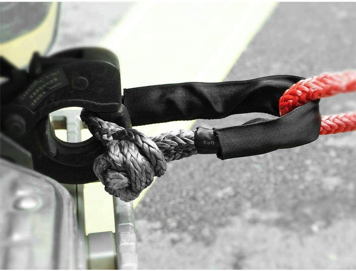 Synthetic Soft Shackle - 7/16 Inch X 22 Inch 35,000Lbs Breaking Strength, UHMWPE Rope Shackle with Protective Sleeves for Sailing SUV ATV 4X4 Truck Jeep Recovery Towing, Gray image number 3