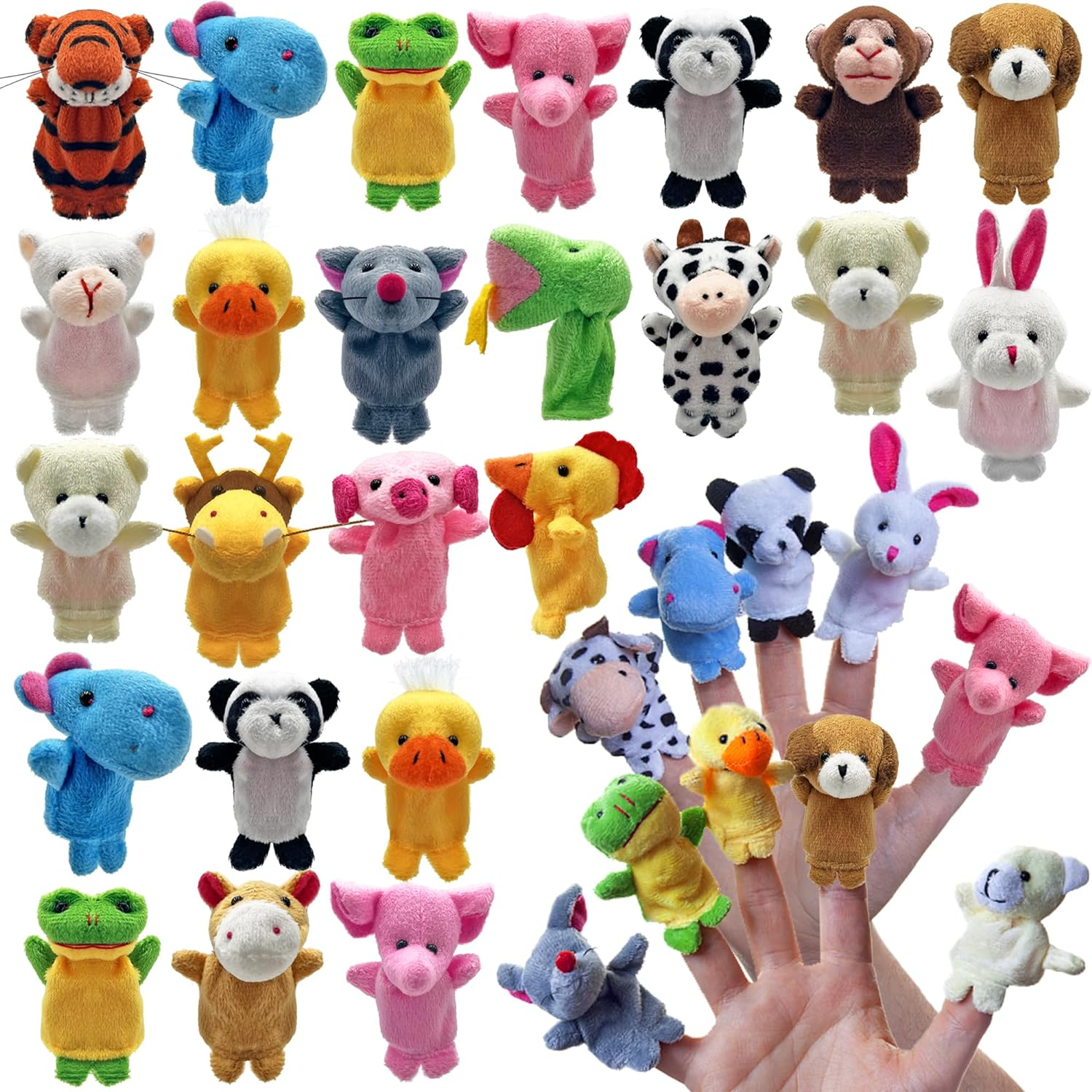 XIPEGPA Finger Puppets Set Mini Stuffed Animals Finger Puppet Toys for Storytelling Playing Teaching Shows Playtime Schools Birthday Party Gift Favor Supplies