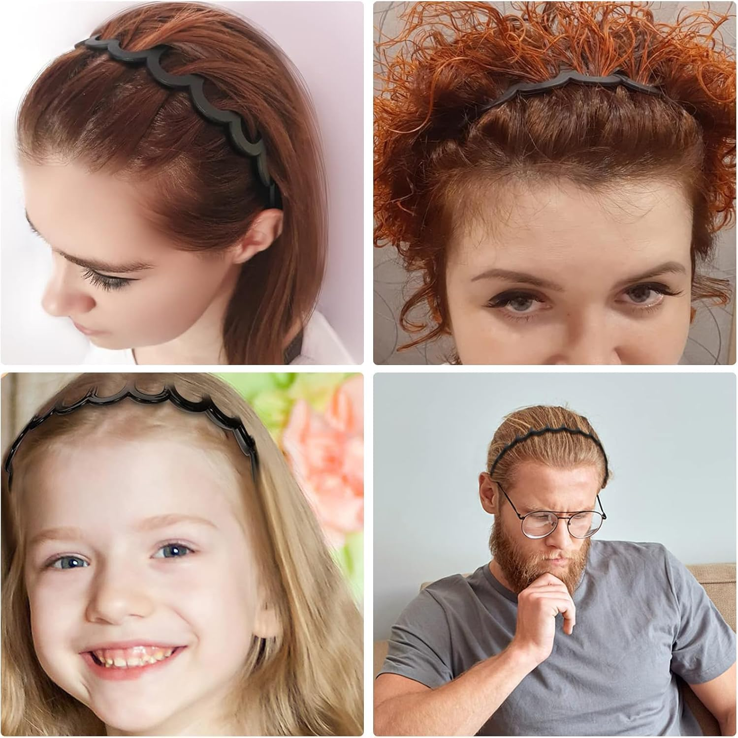 Zig Zag Headbands, 6 Piece Wavy Hair Comb Shark Tooth Headbands,Zigzag Shark Tooth Headbands Comb,Wavy Zigzag Plastic Hair Hoops,Plastic Zig Zag Headbands with Teeth for Women or Girls image number 2