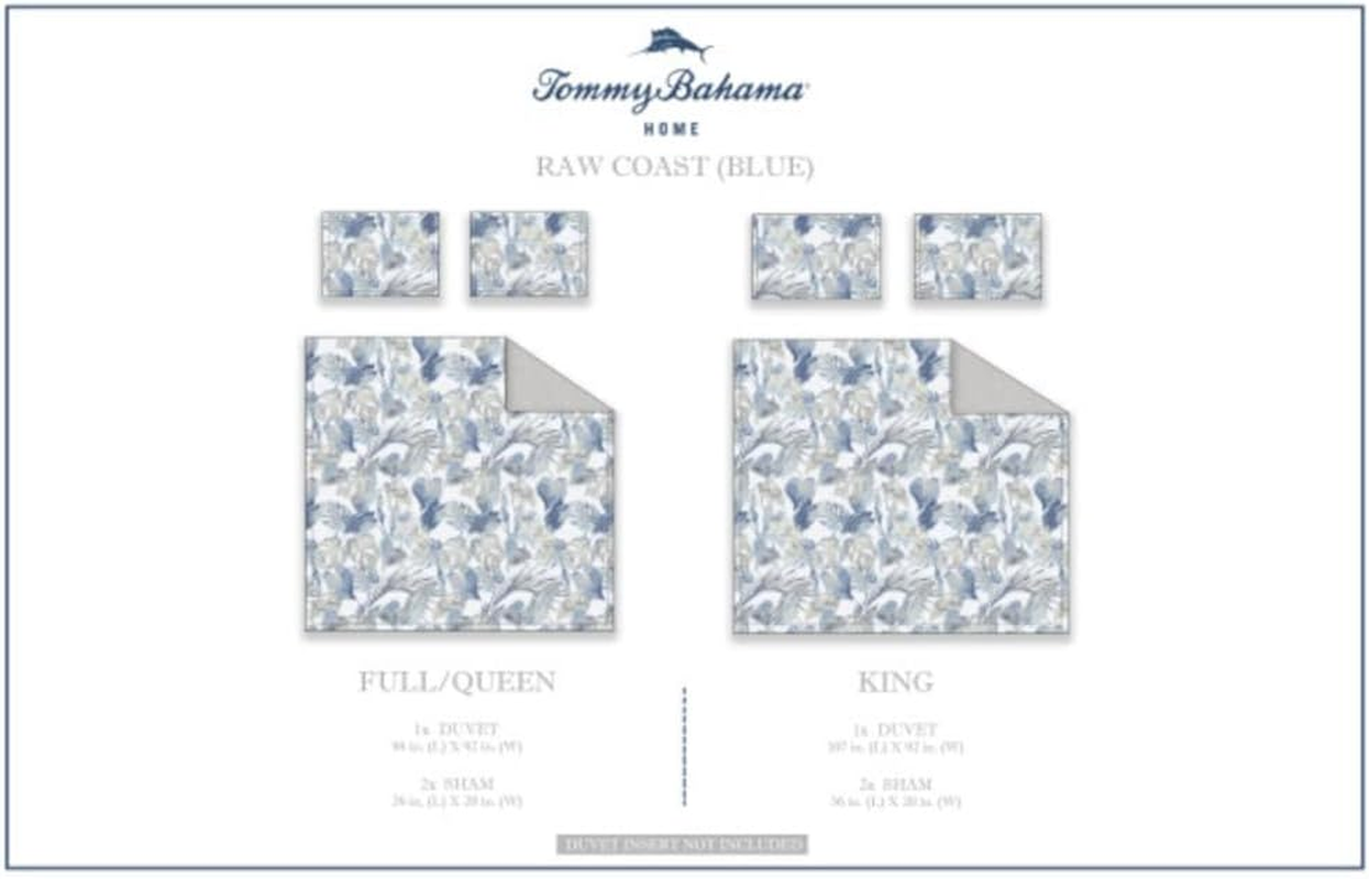Tommy Bahama - King Duvet Cover Set, Cotton Bedding with Matching Shams & Button Closure, All Season Home Decor (Raw Coast Blue, King) image number 2