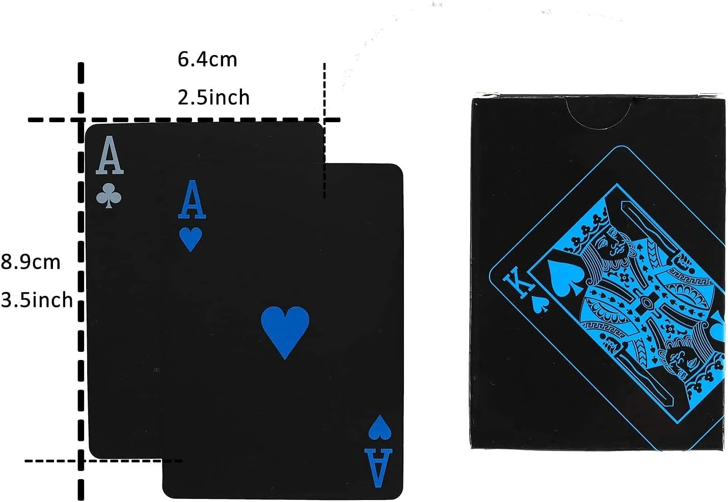 Ziranee Black Plastic Playing Cards, 54 Sheet, Waterproof, Magic Poker Cards for Family Party BBQ Gatherings, Ages 18+ image number 3