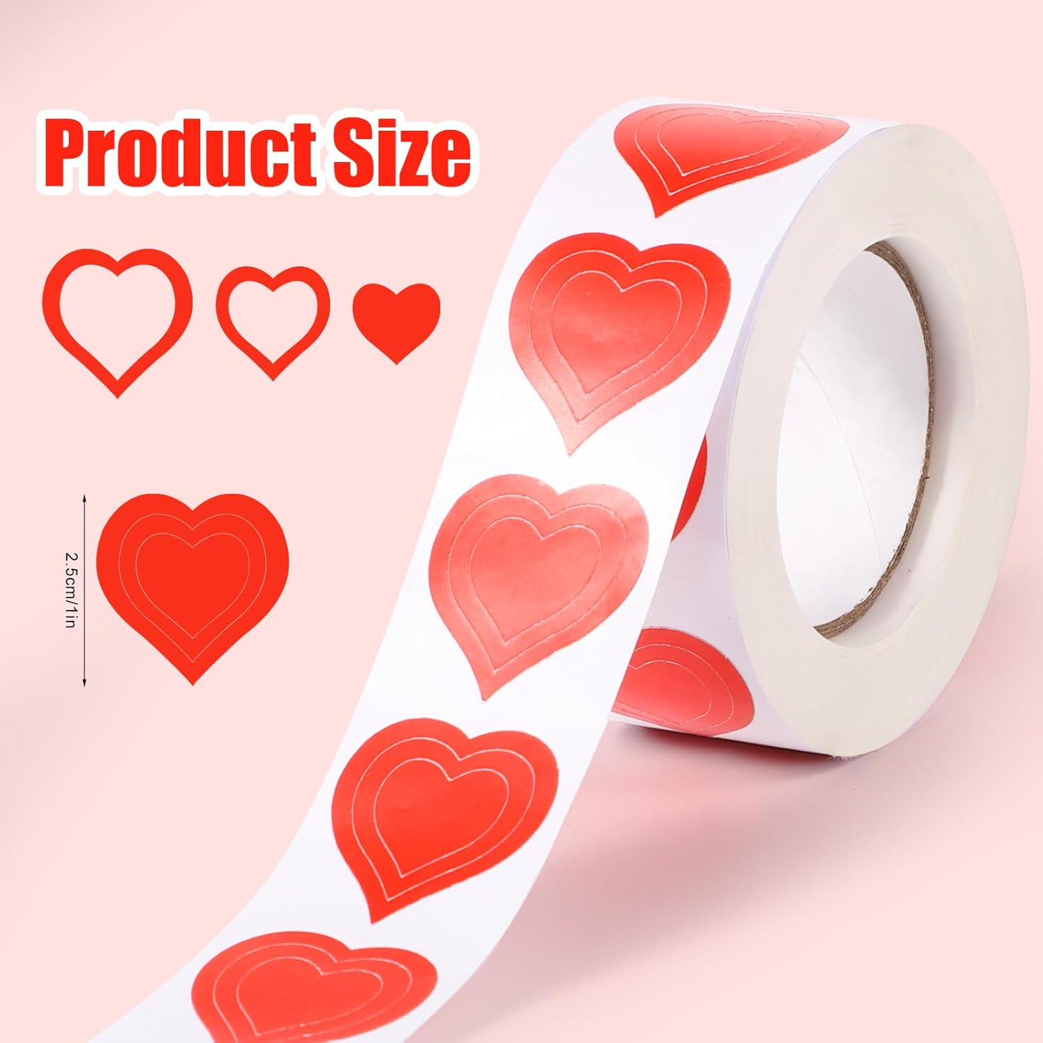 500 Pieces Tanning Stickers, 1 Inch Heart Shape Stickers Cute Body Stickers for Tanning Self Adhesive Sunbathing Stickers image number 5