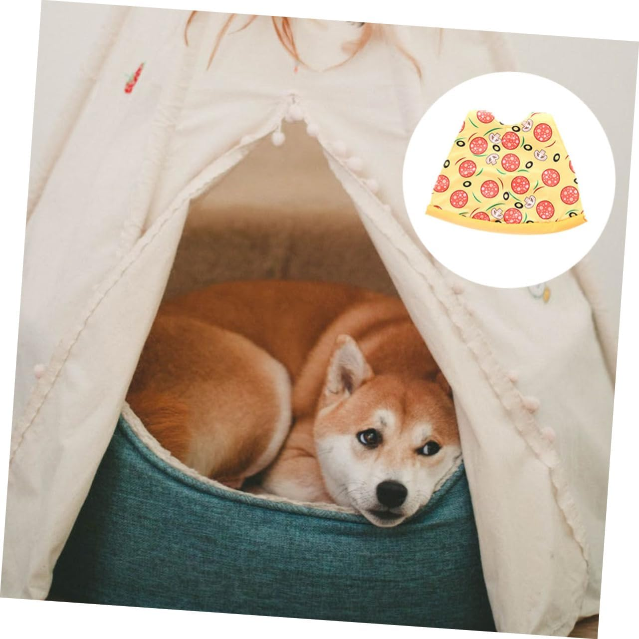 Hohopeti Halloween Pet Costume Pizza Dog Cloak Creative Christmas Pet Clothes Warm Garment Outfits for Dogs for Festive Occasions