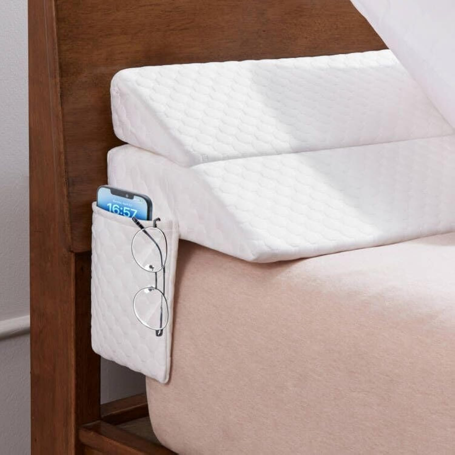 EUHAMS King Size Bed Wedge Pillow - Bed Gap Filler Mattress Wedge Headboard Pillow Close the Gap 0-7" between Your Headboard and Mattress or Wall for Sleeping Backrest Pillow (76"X10"X6" Gray)