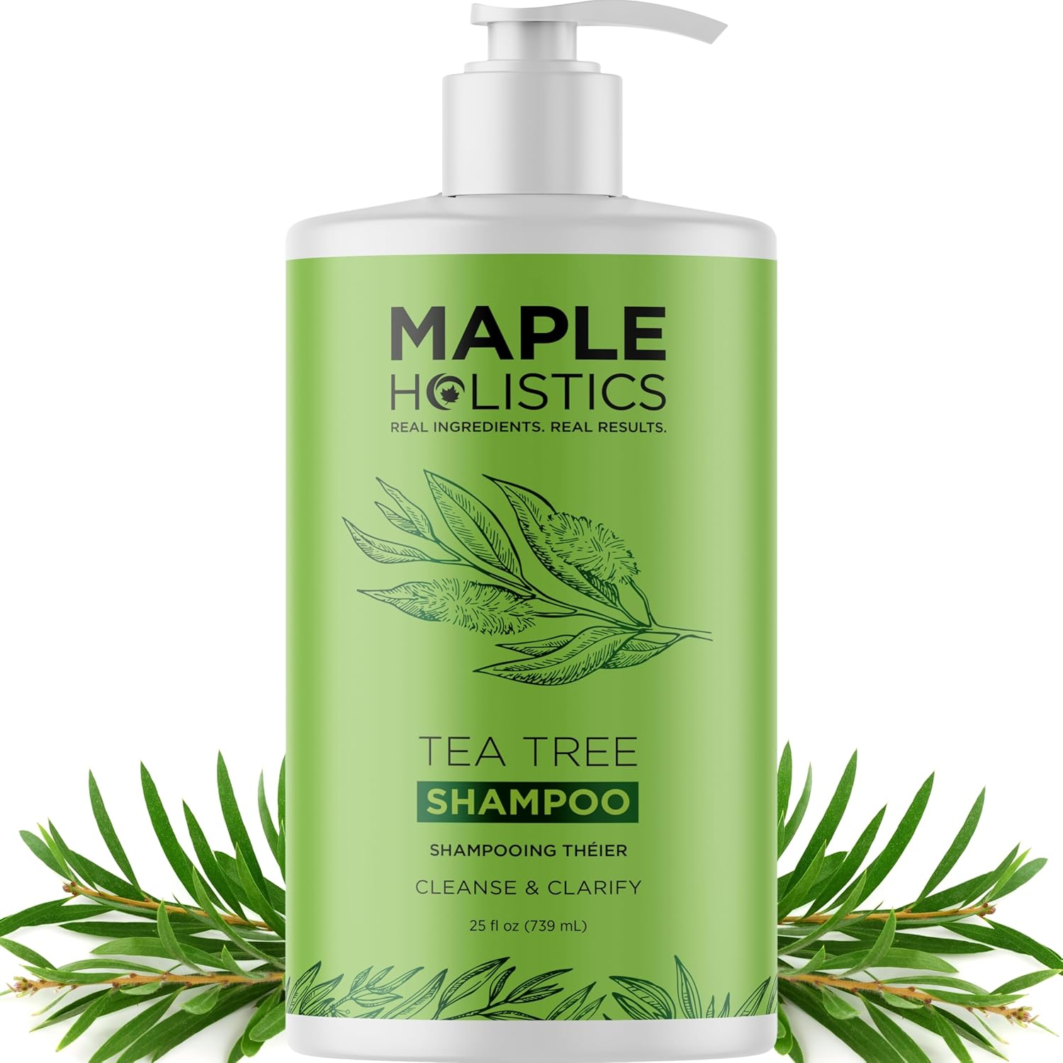 Tea Tree Oil Shampoo Sulfate Free - Deep Cleansing Vegan Tea Tree Shampoo for Oily Hair and Scalp - Daily Clarifying Shampoo for Build up with Rosemary Essential Oil for All Hair Types 25 Fl Oz image number 1
